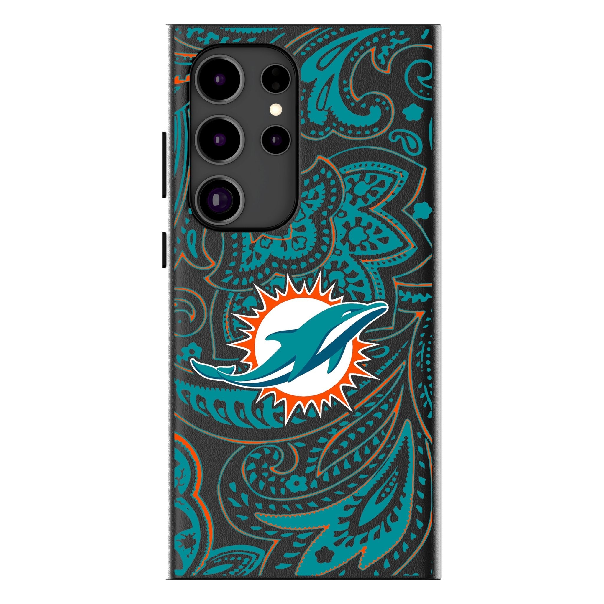 Miami Dolphins Paisley MagSafe Compatible Phone Case for Samsung Galaxy