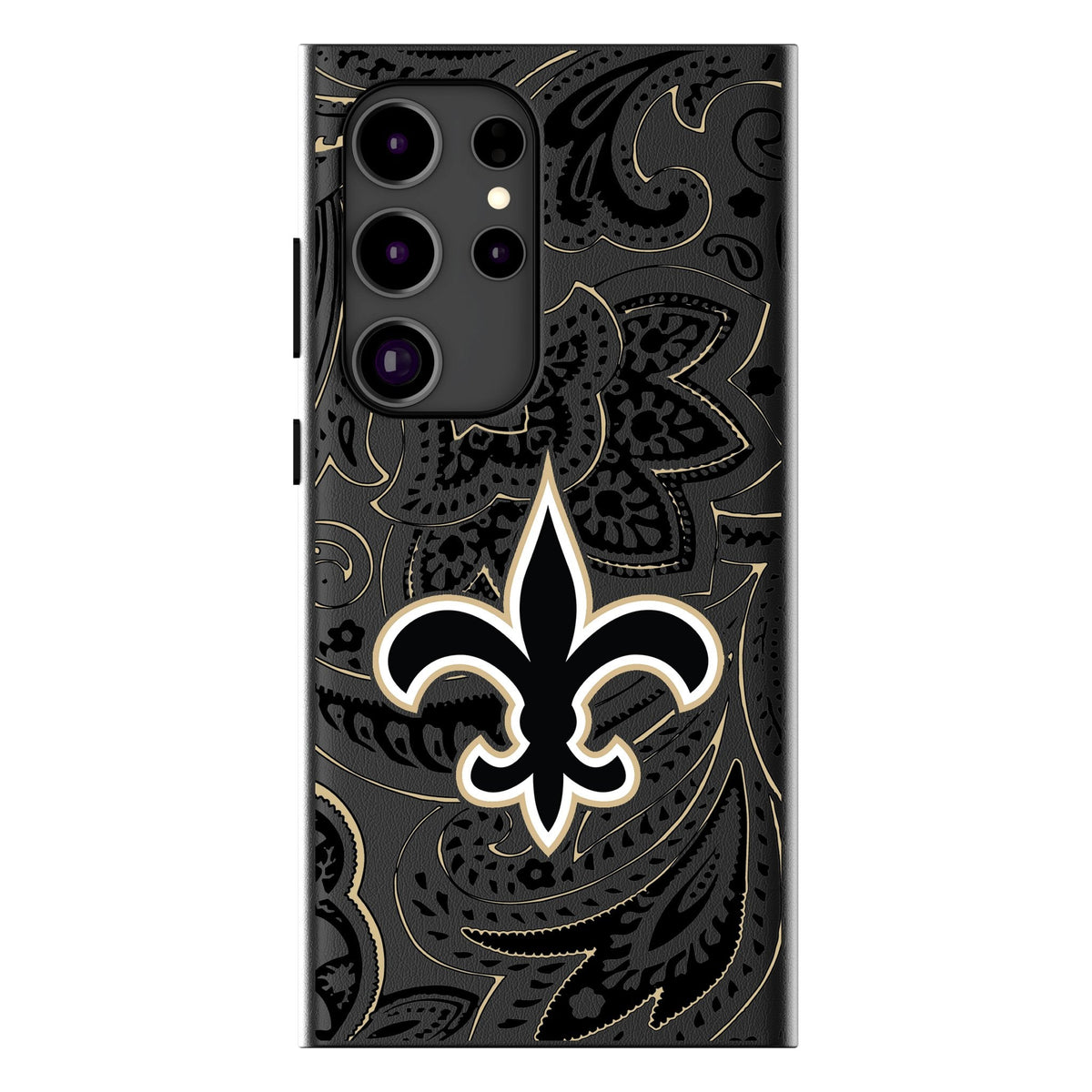 New Orleans Saints Paisley MagSafe Compatible Phone Case for Samsung Galaxy 1