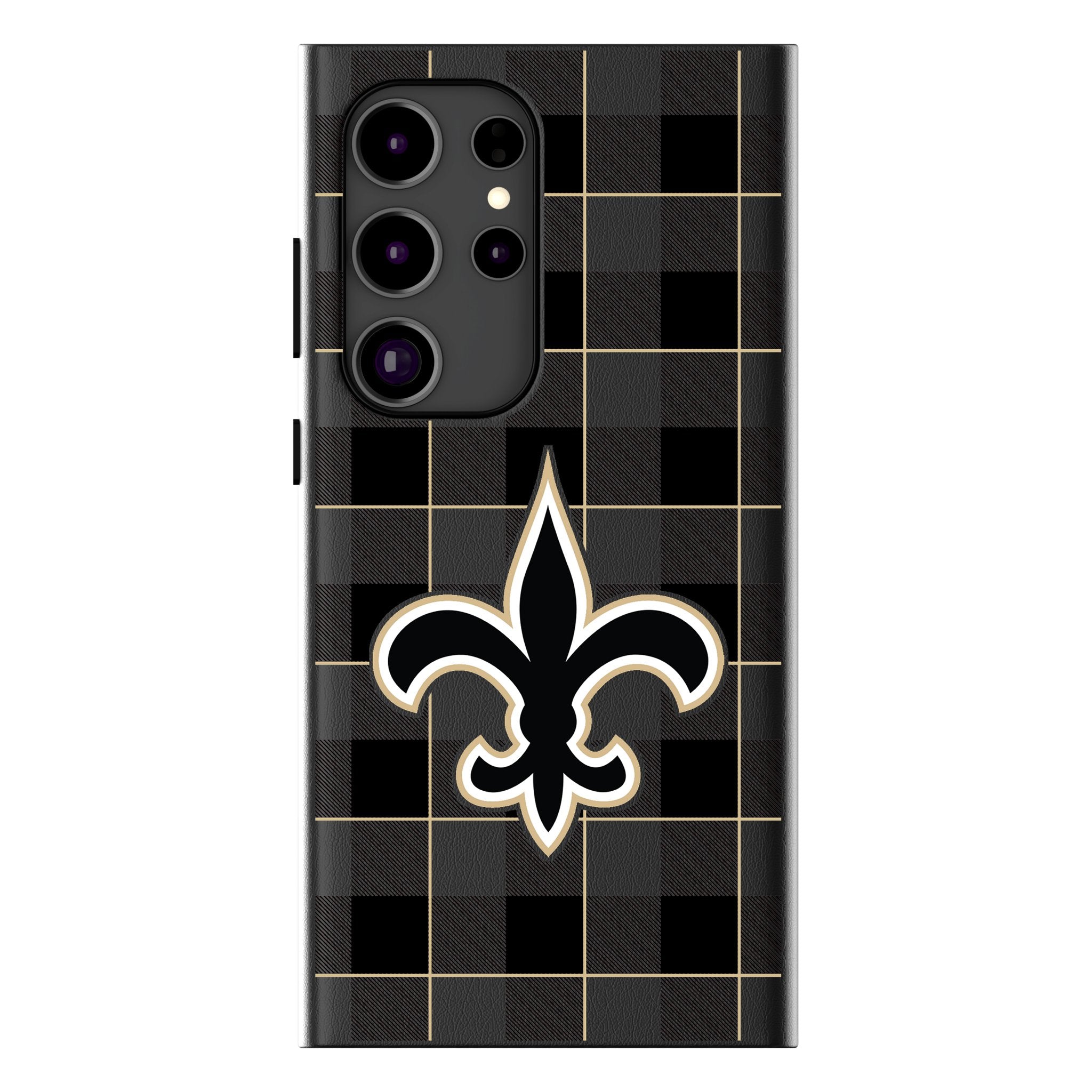 New Orleans Saints Plaid MagSafe Compatible Phone Case for Samsung Galaxy 1