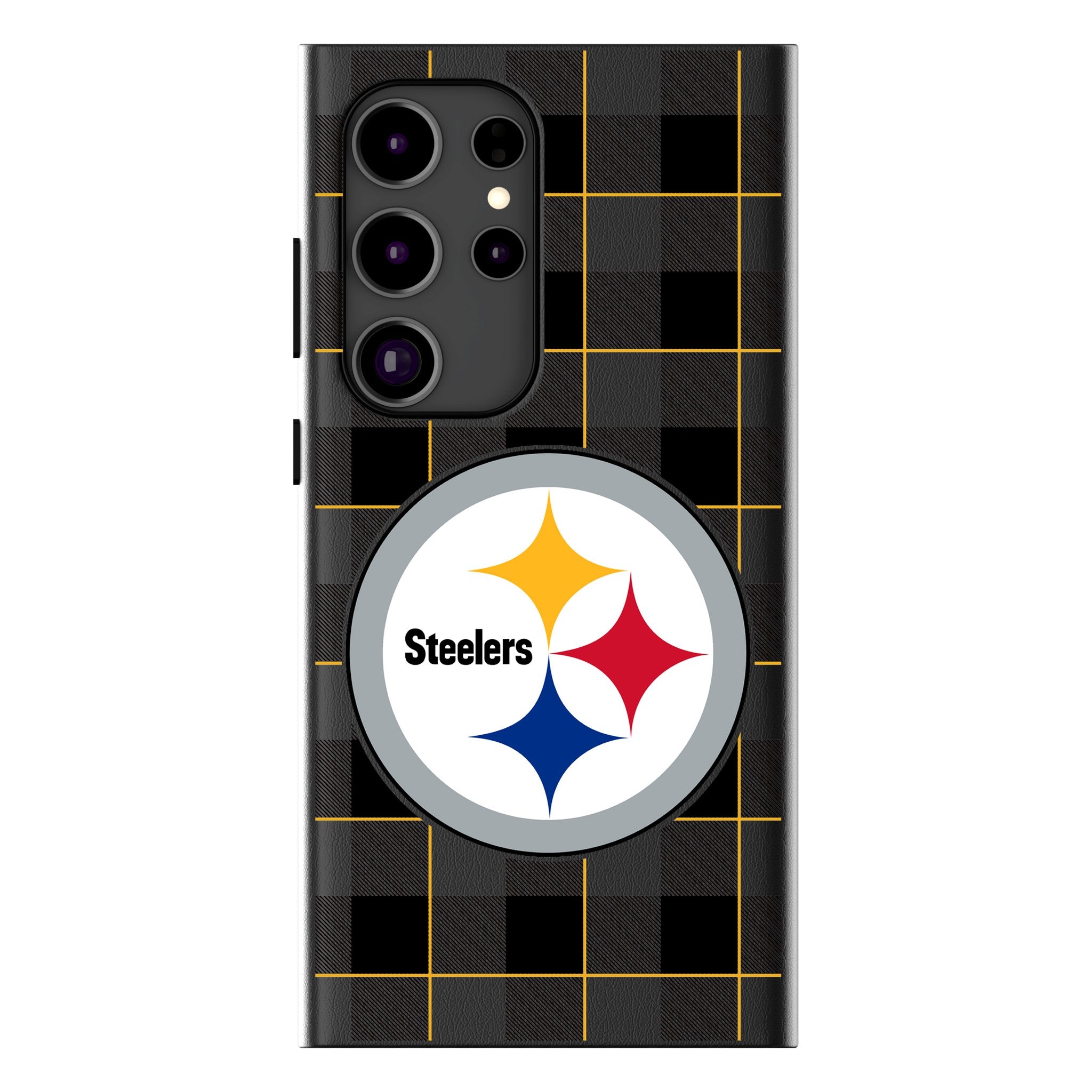 Pittsburgh Steelers Plaid MagSafe Compatible Phone Case for Samsung Galaxy 1