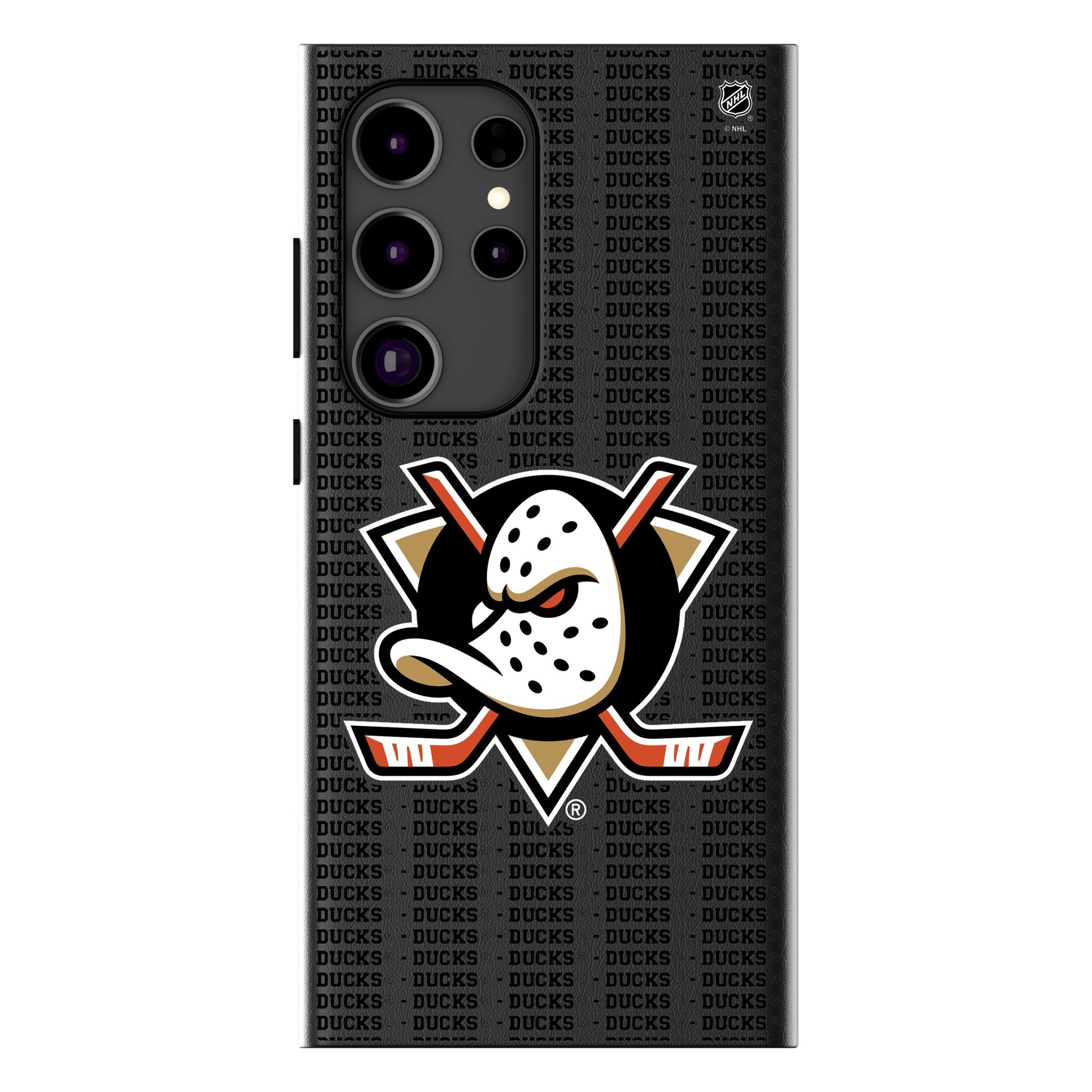 Anaheim Ducks Text Backdrop MagSafe Compatible Phone Case for Samsung Galaxy