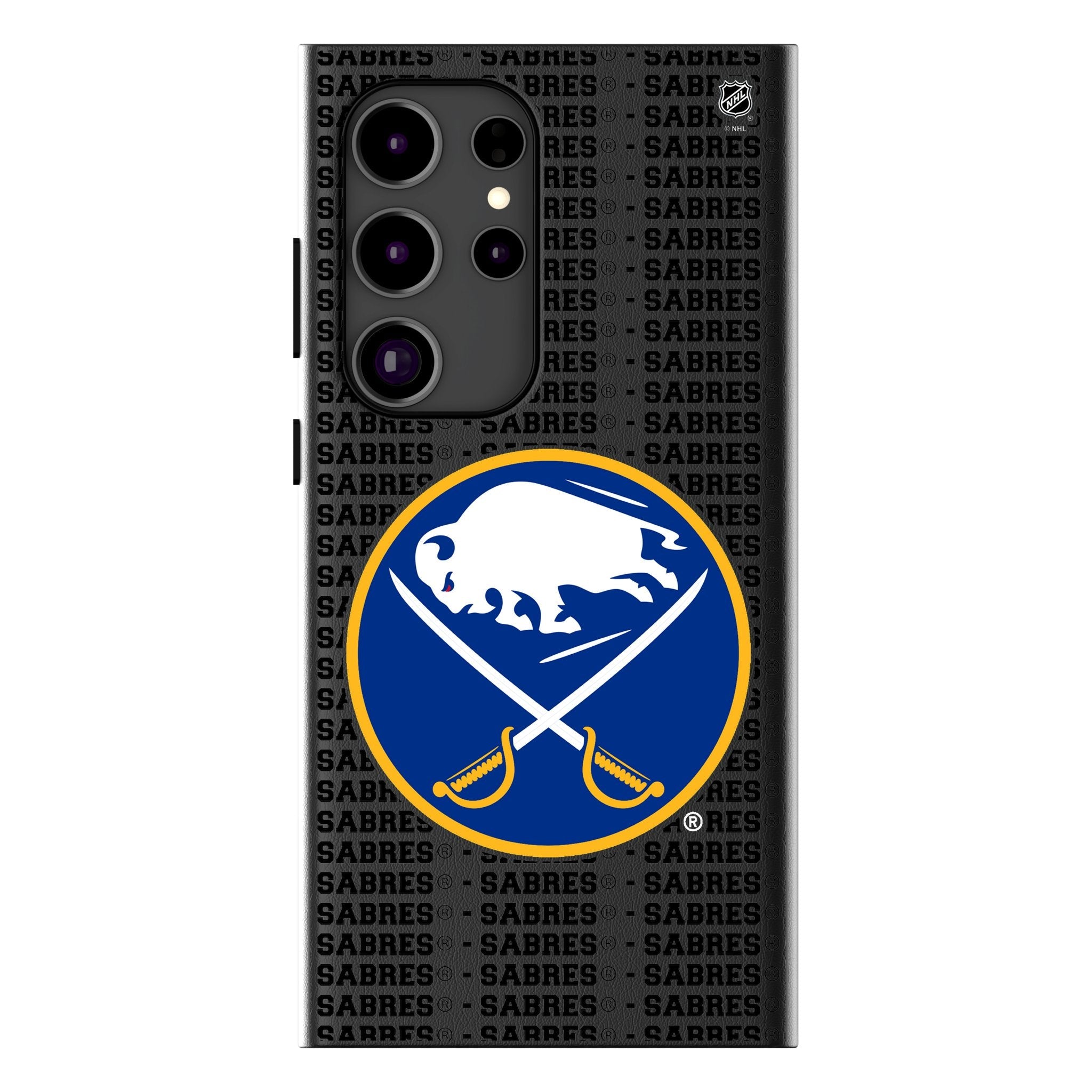 Buffalo Sabres Text Backdrop MagSafe Compatible Phone Case for Samsung Galaxy