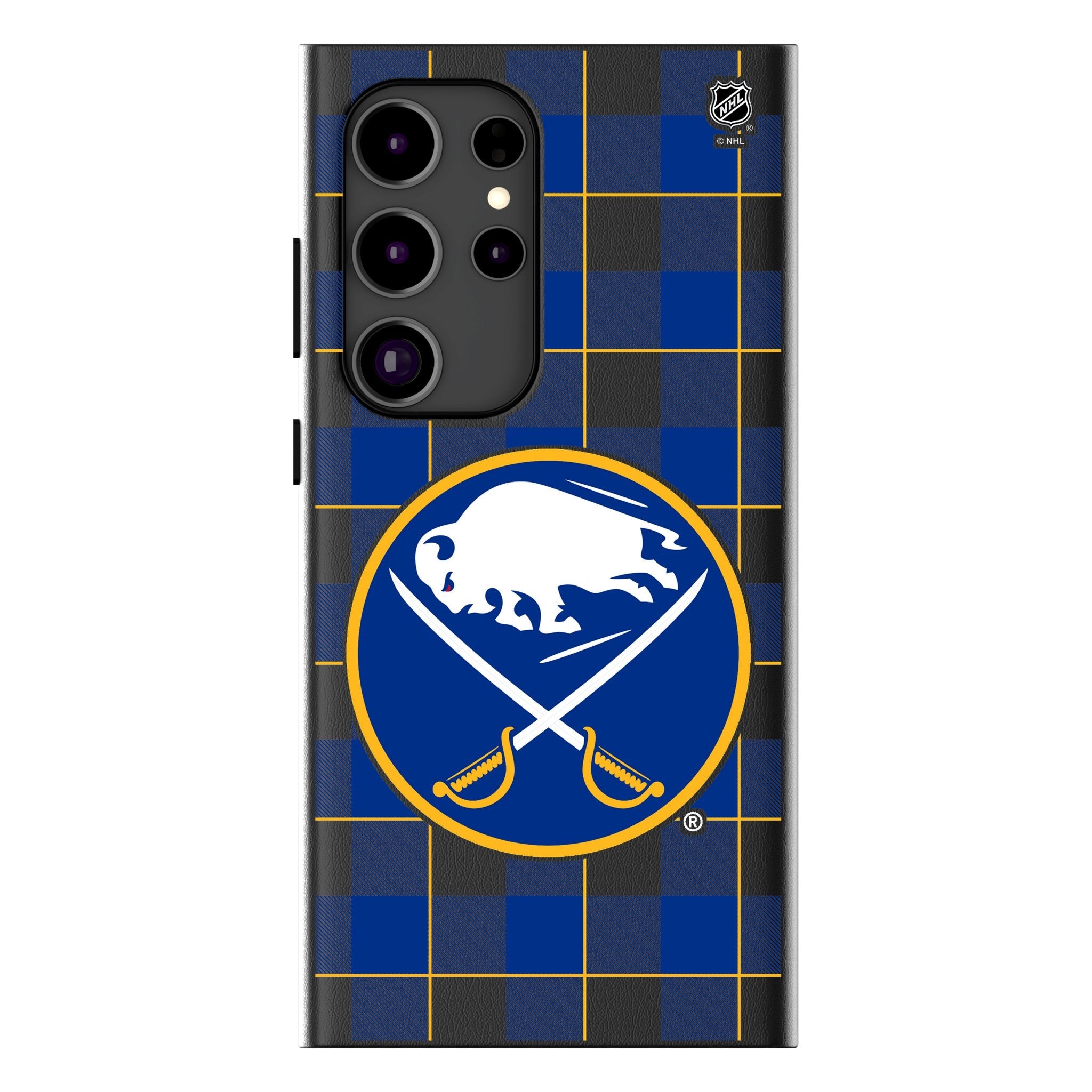 Buffalo Sabres Plaid MagSafe Compatible Phone Case for Samsung Galaxy