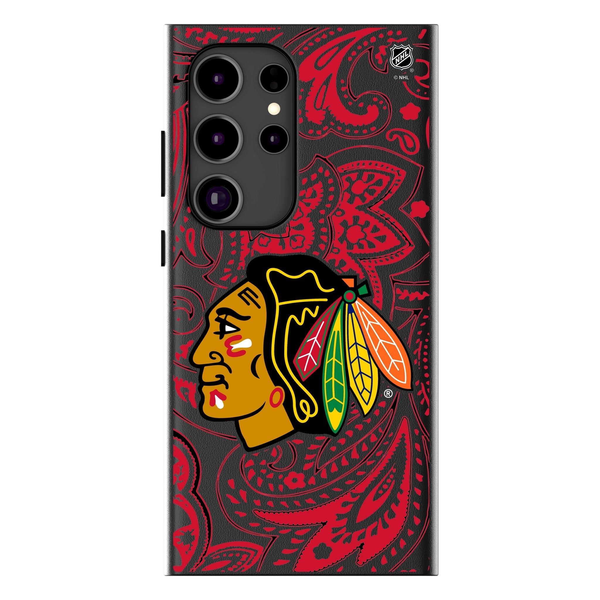 Chicago Blackhawks Paisley MagSafe Compatible Phone Case for Samsung Galaxy