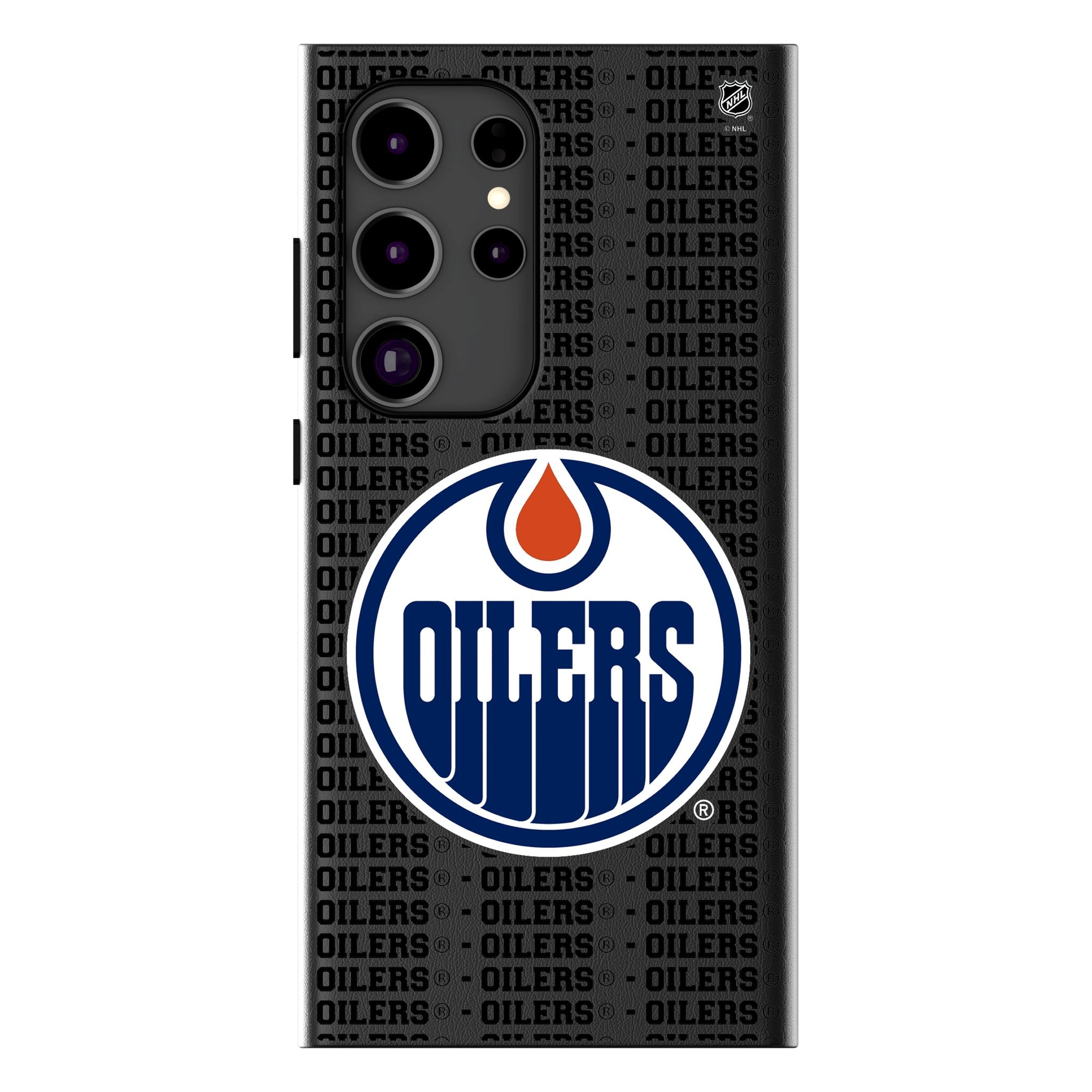 Edmonton Oilers Text Backdrop MagSafe Compatible Phone Case for Samsung Galaxy