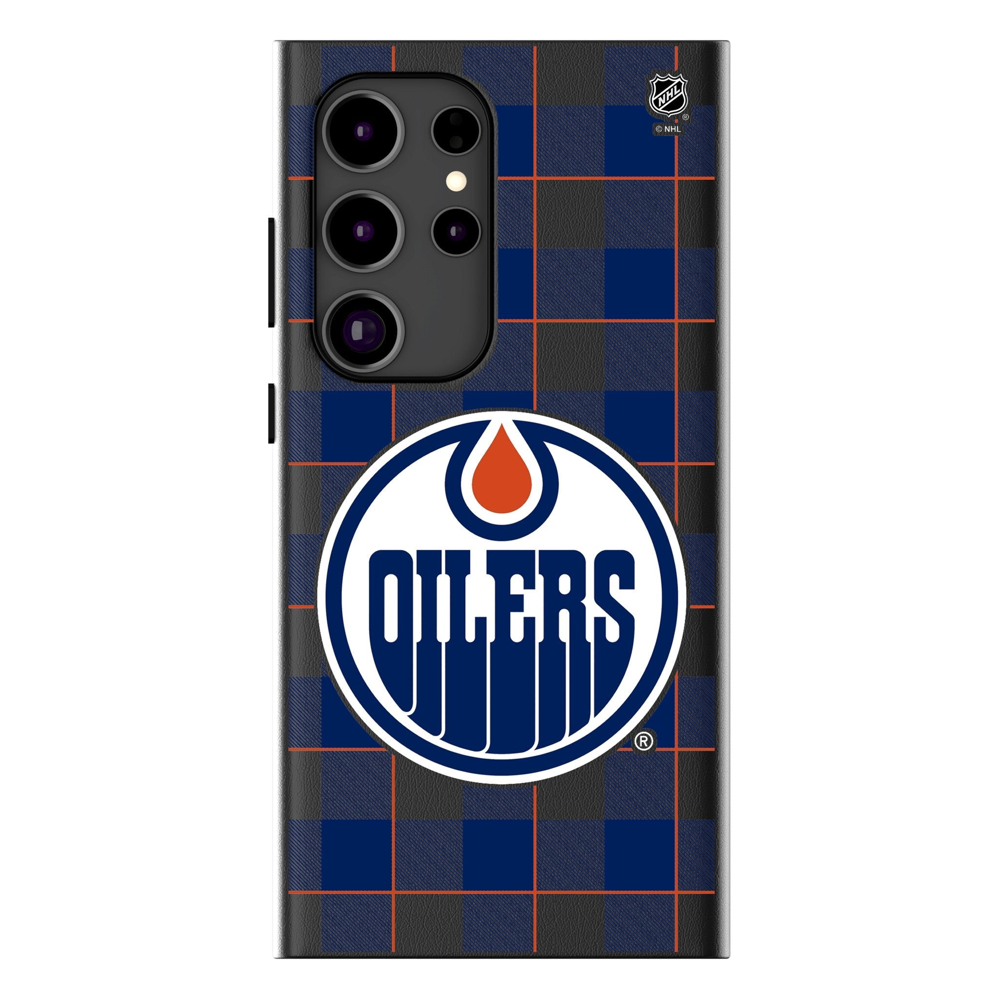 Edmonton Oilers Plaid MagSafe Compatible Phone Case for Samsung Galaxy