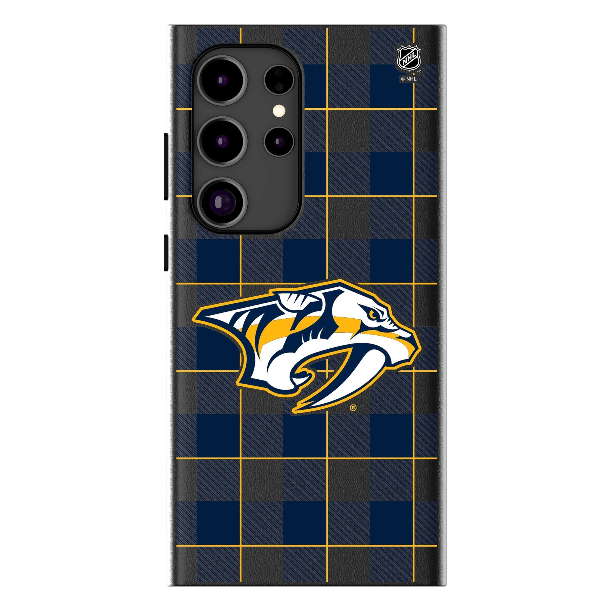Nashville Predators Plaid MagSafe Compatible Phone Case for Samsung Galaxy