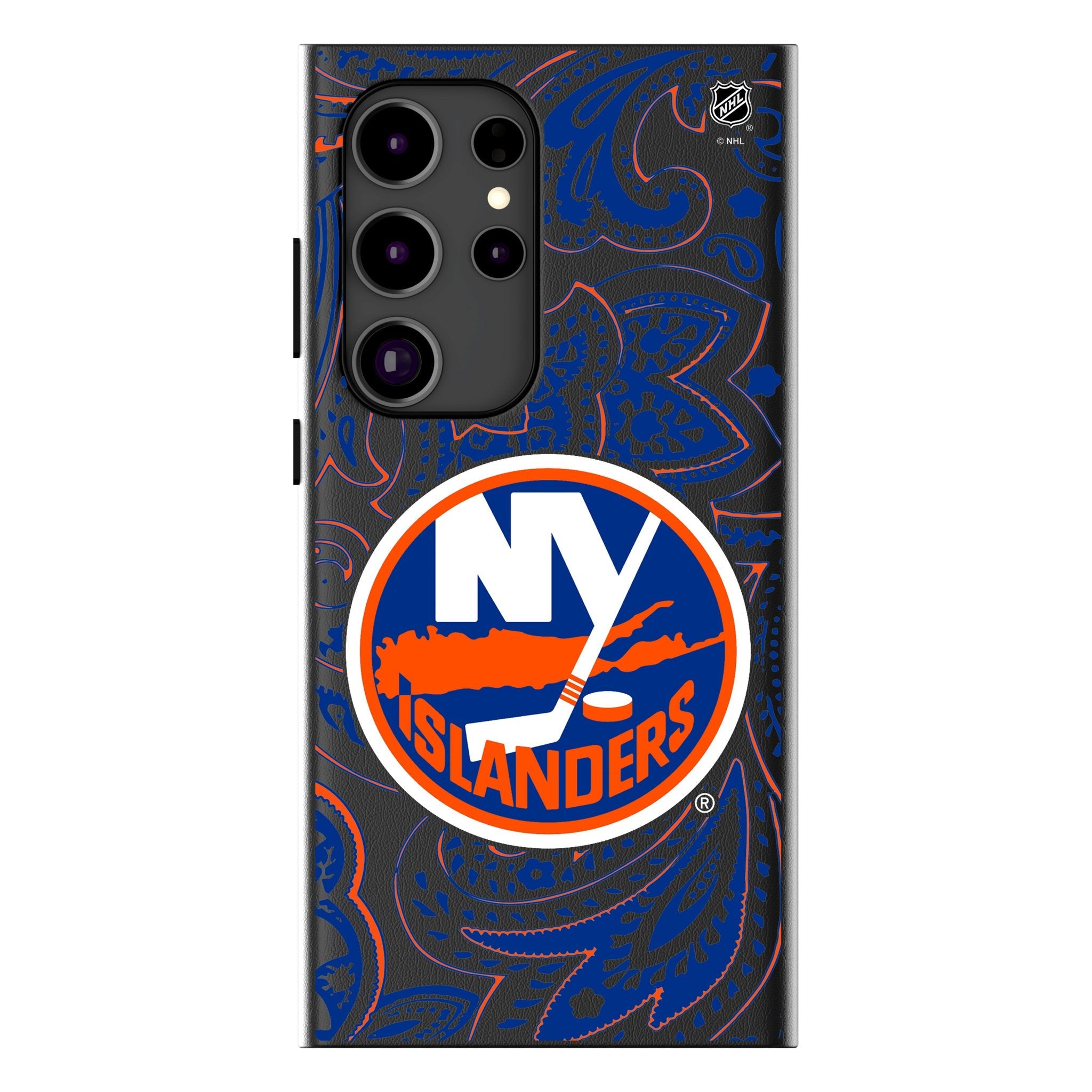 New York Islanders Paisley MagSafe Compatible Phone Case for Samsung Galaxy