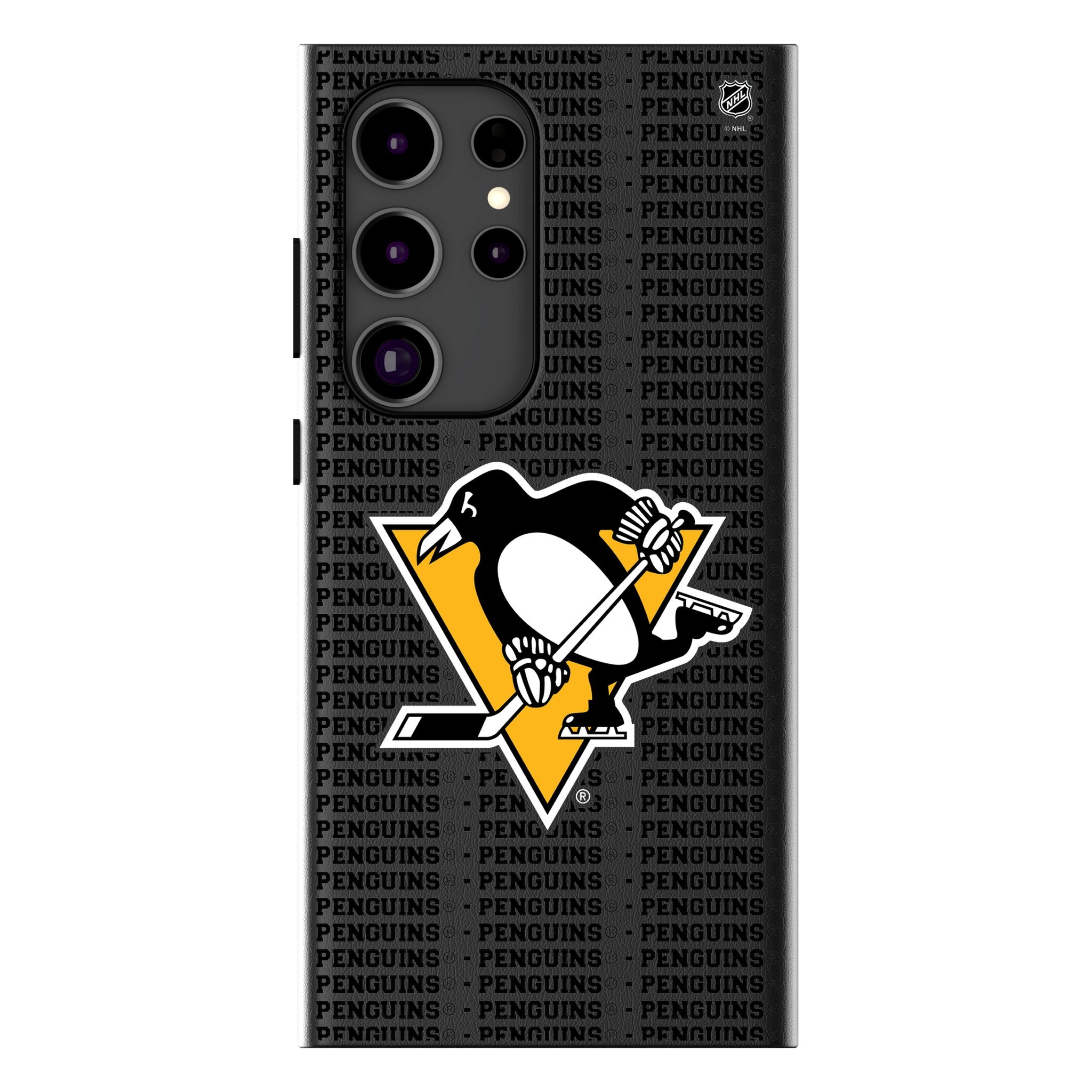 Pittsburgh Penguins Text Backdrop MagSafe Compatible Phone Case for Samsung Galaxy