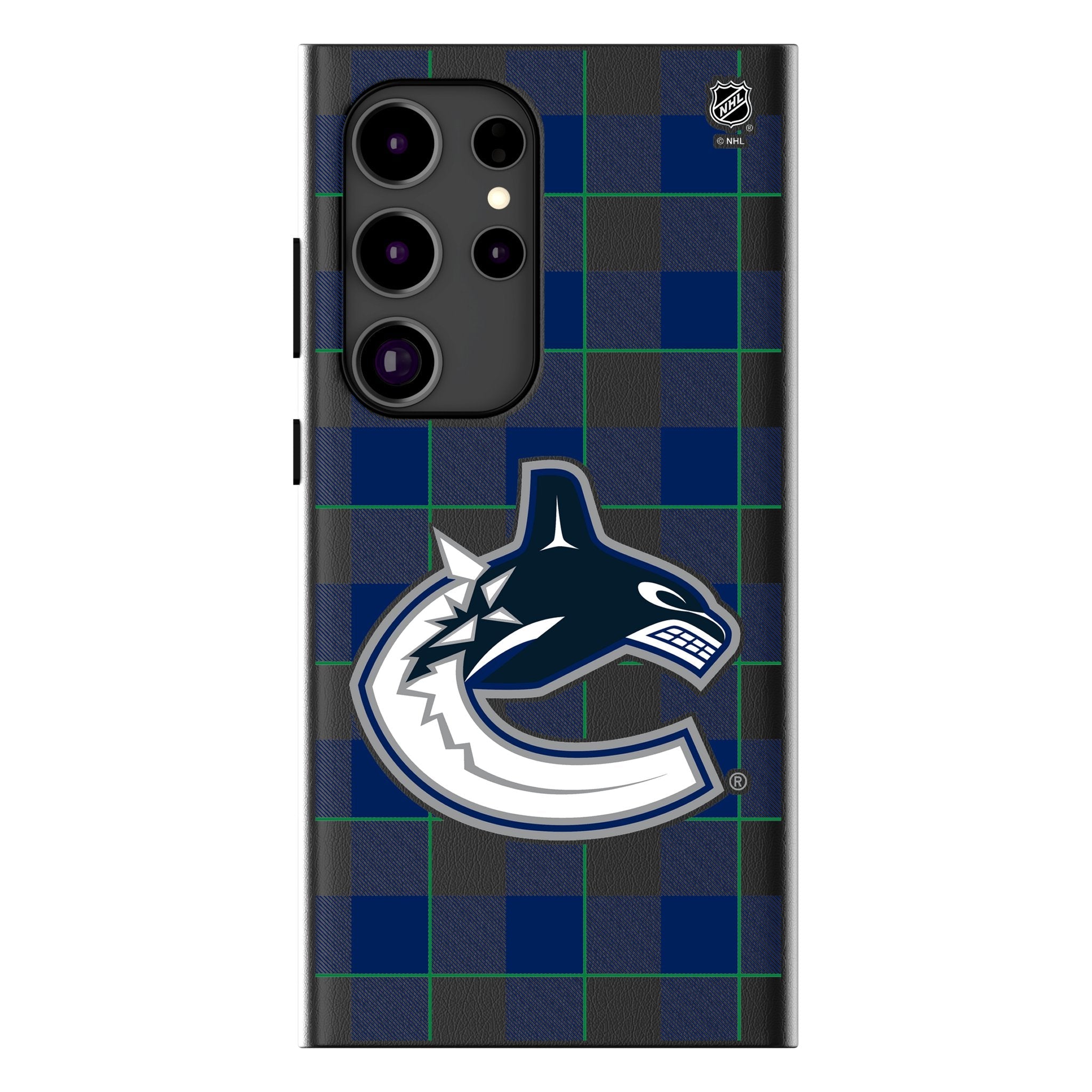 Vancouver Canucks Plaid MagSafe Compatible Phone Case for Samsung Galaxy