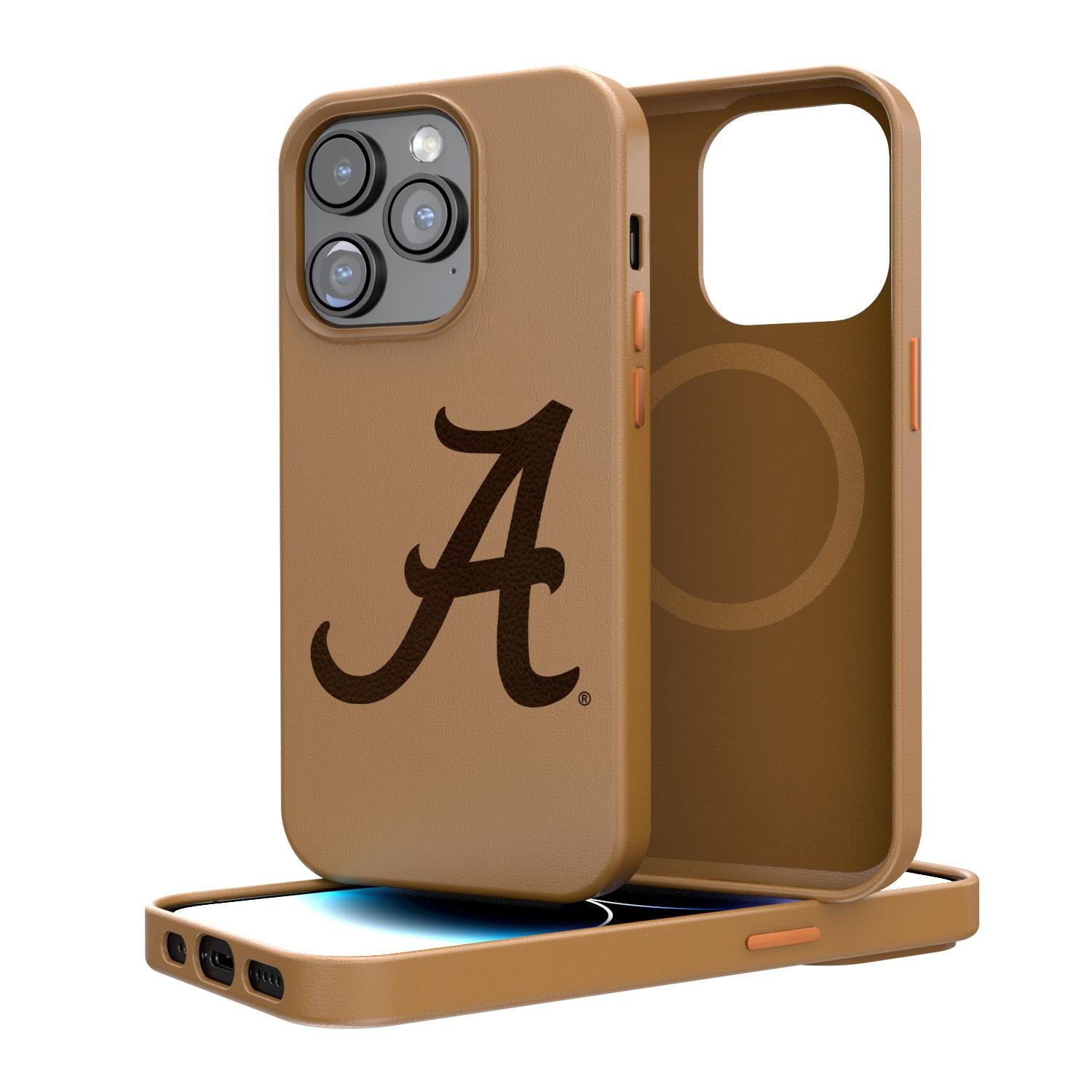 Alabama Crimson Tide Woodburned Brown Magnetic Case