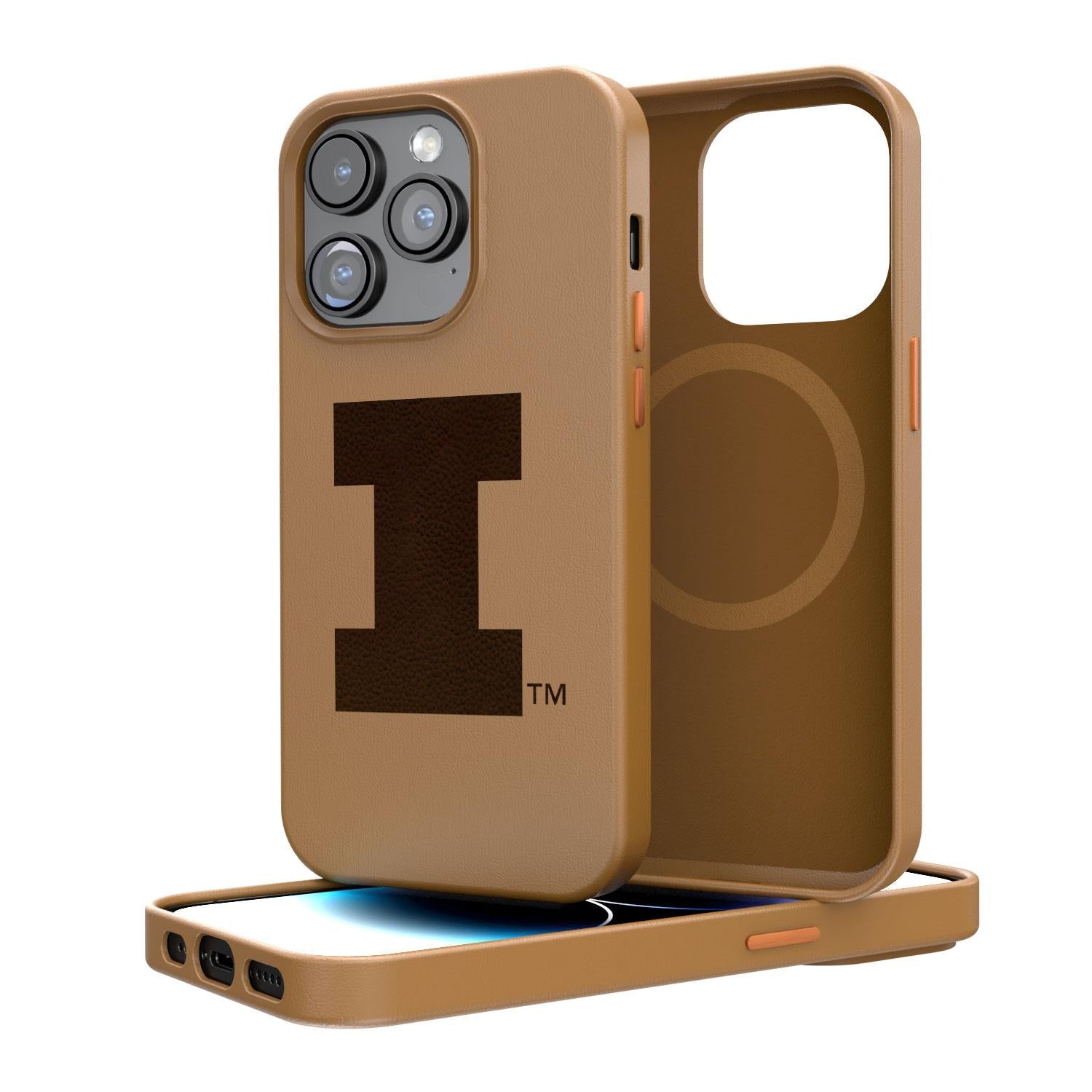 Illinois Fighting Illini Woodburned Brown Magnetic Case