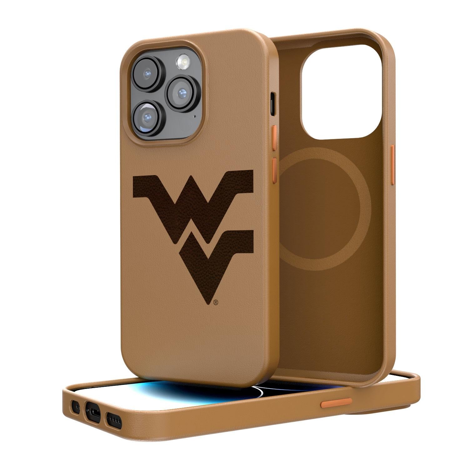 West Virginia Mountaineers Woodburned Brown Magnetic Case