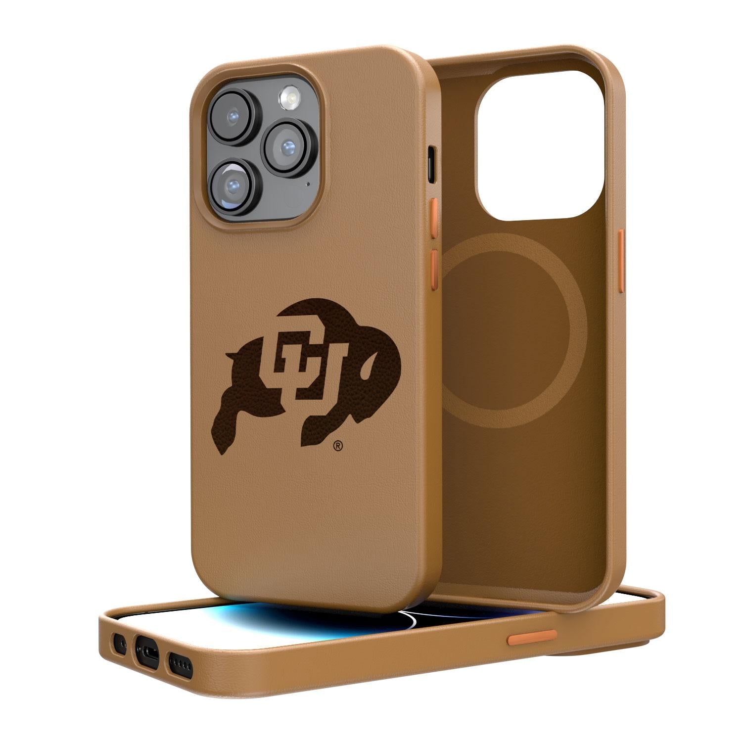 Colorado Buffaloes Woodburned Brown Magnetic Case