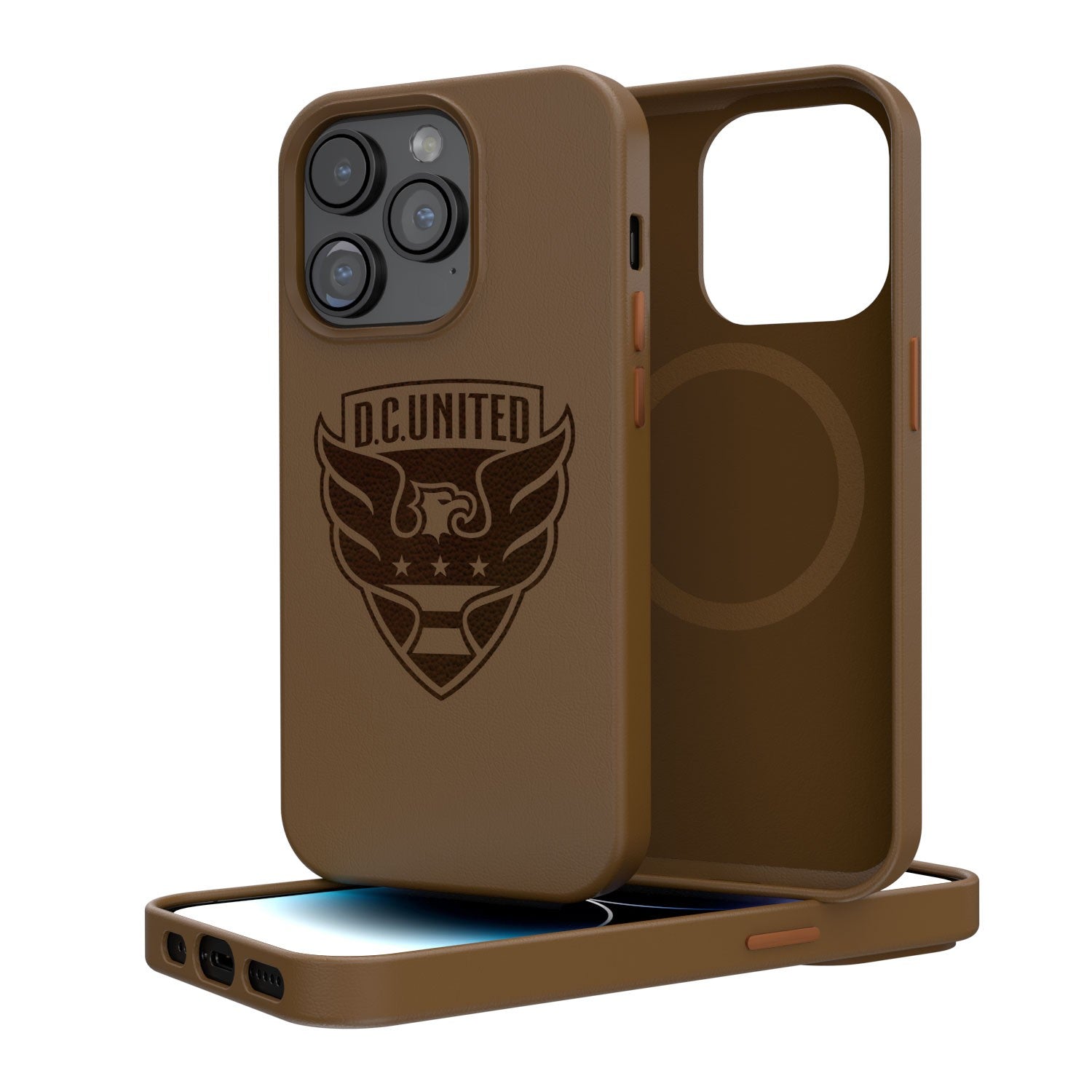 DC United  Woodburned Brown Magnetic Case