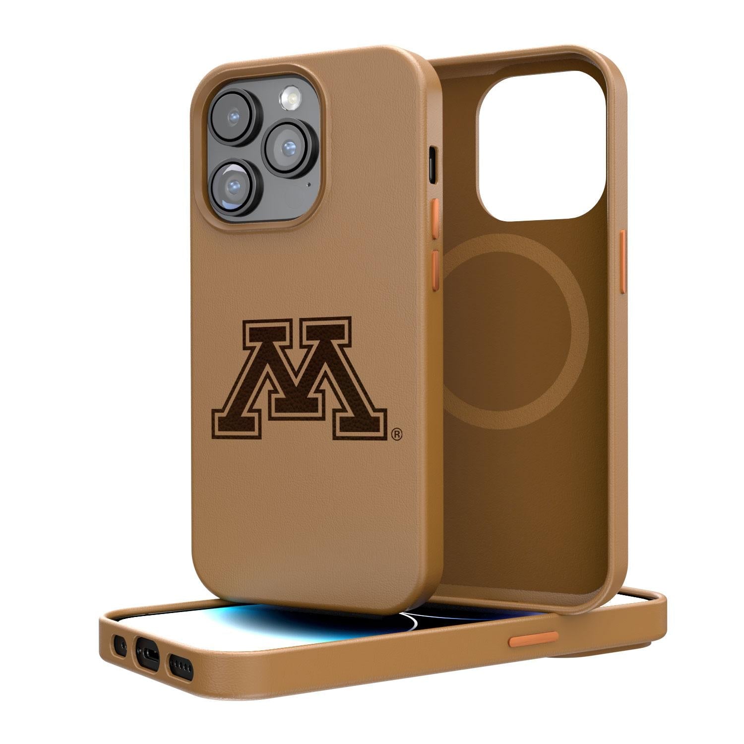 Minnesota Golden Gophers Woodburned Brown Magnetic Case
