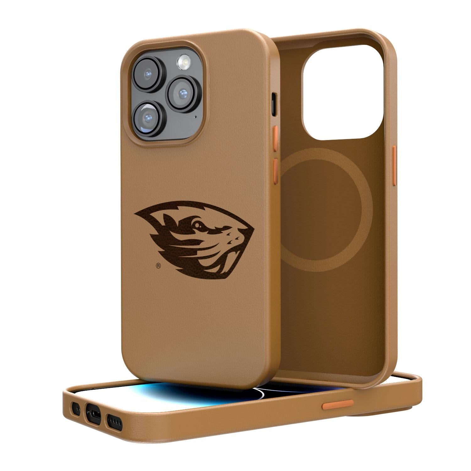 Oregon State Beavers Woodburned Brown Magnetic Case