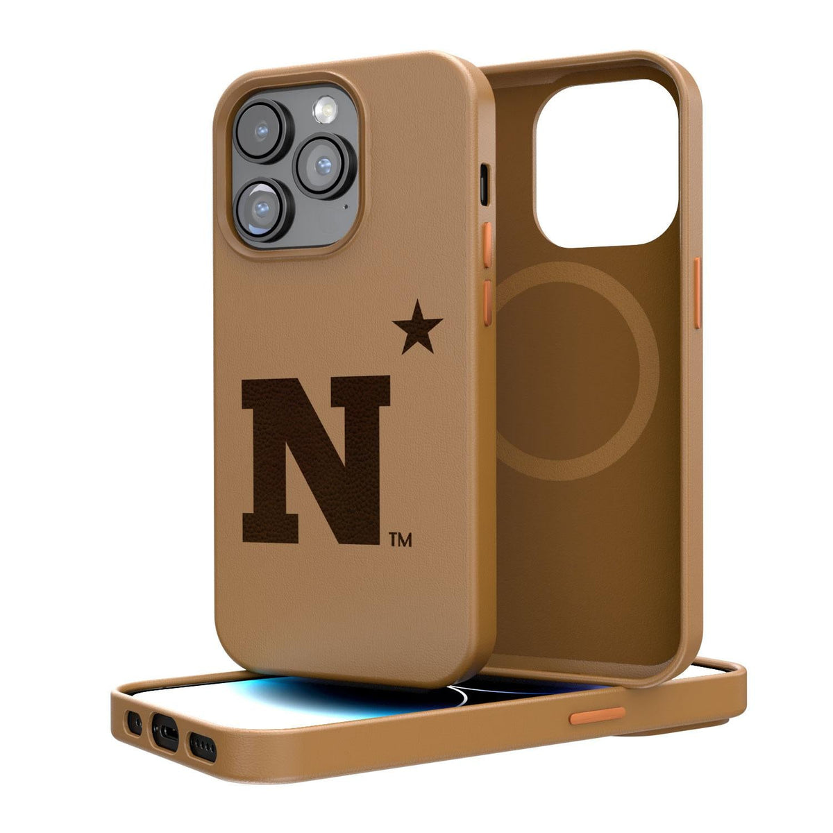 Naval Academy Midshipmen Woodburned Brown Magnetic Case