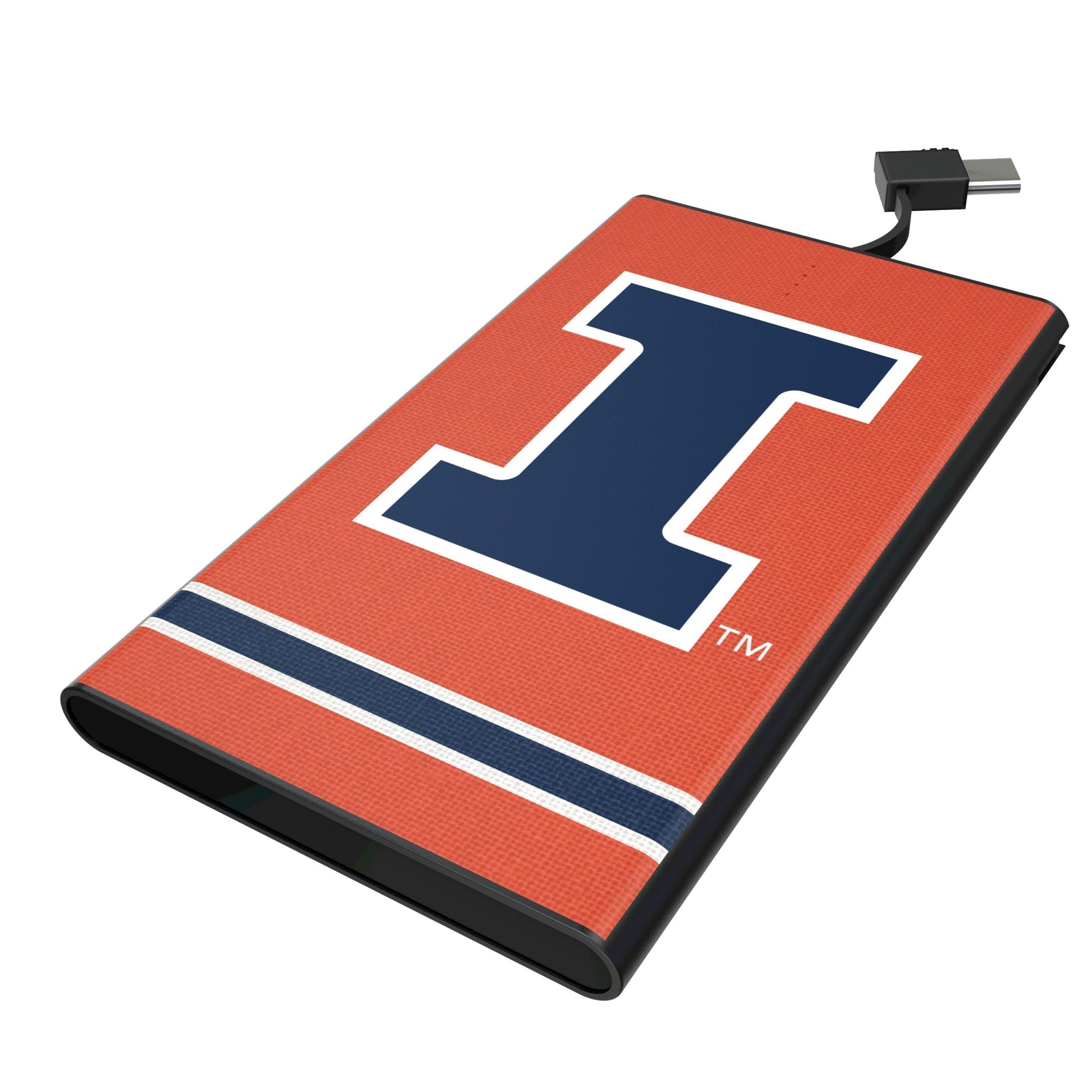 University of Illinois Fighting Illini Stripe 5000mAh Flat Powerbank