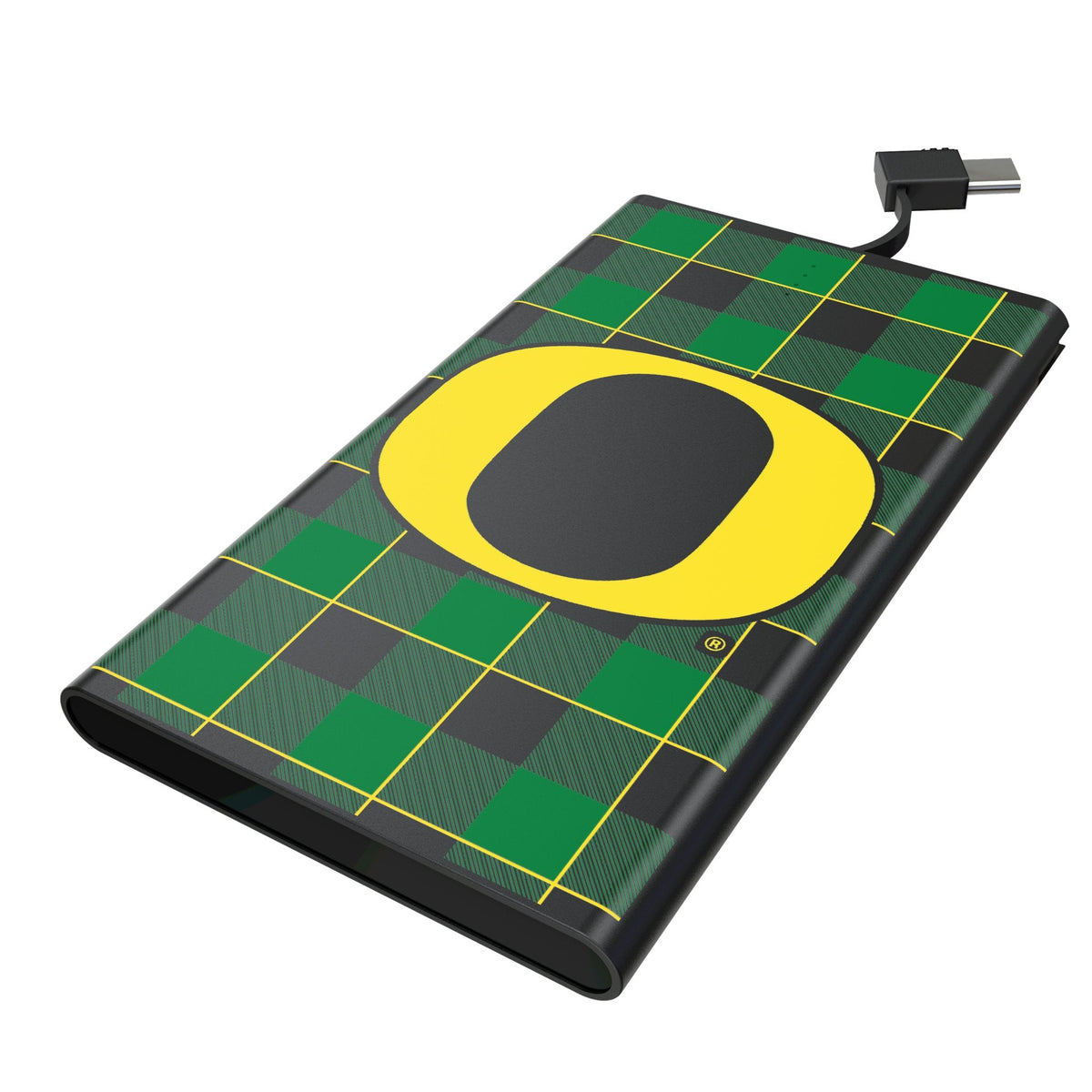 University of Oregon Ducks Plaid 5000mAh Flat Powerbank