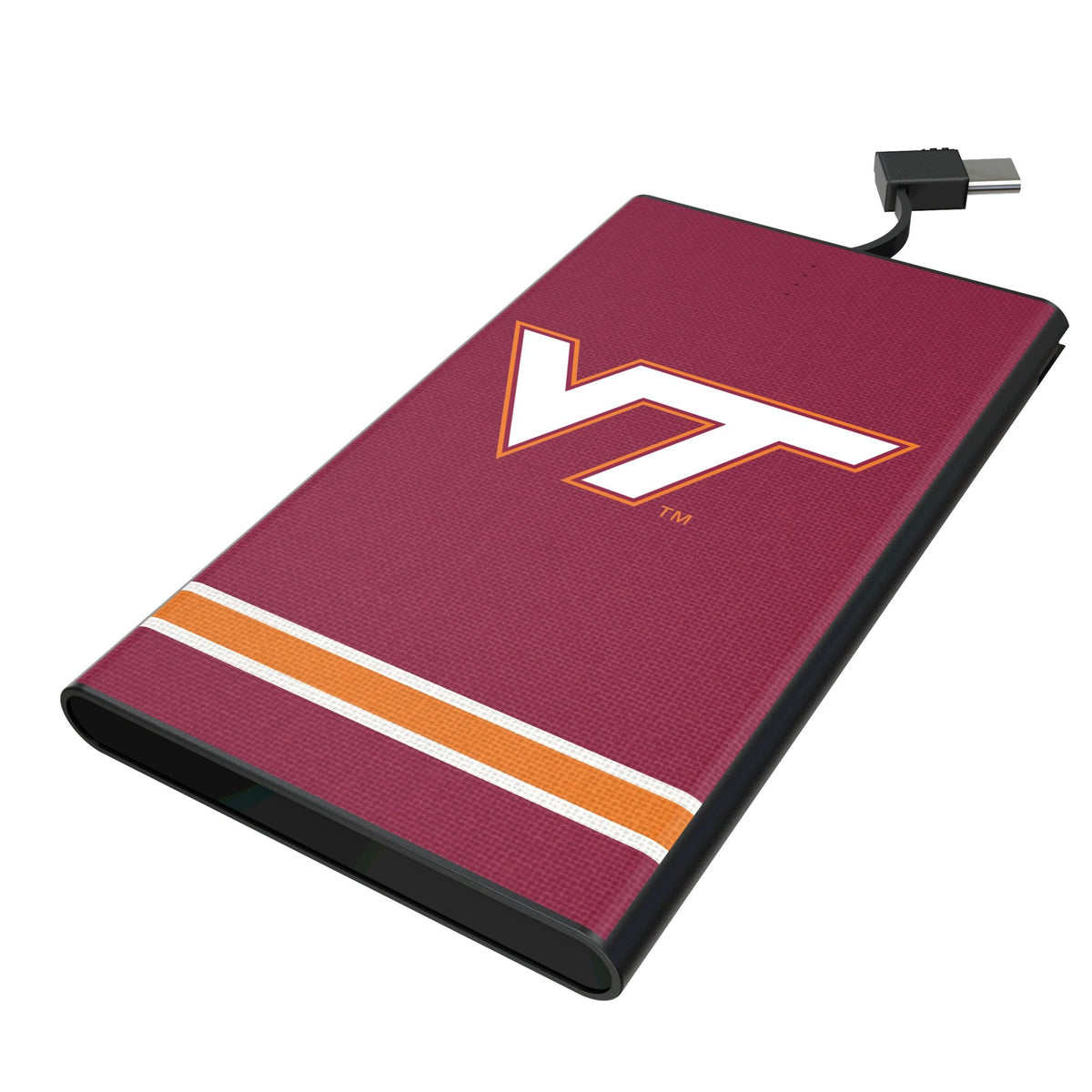 Virginia Tech Hokies Stripe 5000mAh Flat Powerbank 1