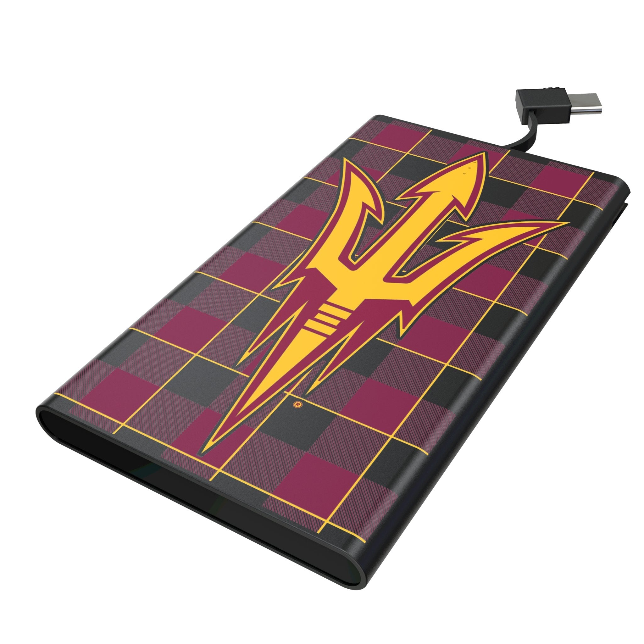 Arizona State University Sun Devils Plaid 5000mAh Flat Powerbank