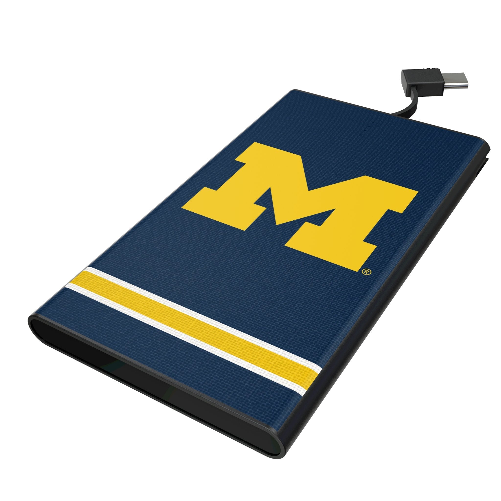 University of Michigan Wolverines Stripe 5000mAh Flat Powerbank