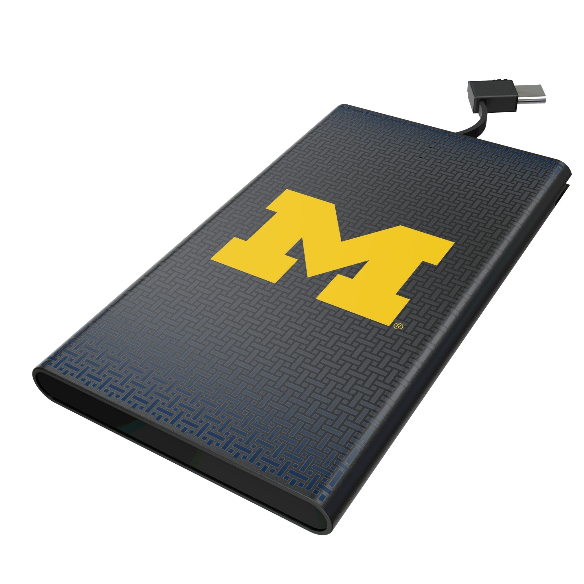 University of Michigan Wolverines Linen 5000mAh Flat Powerbank