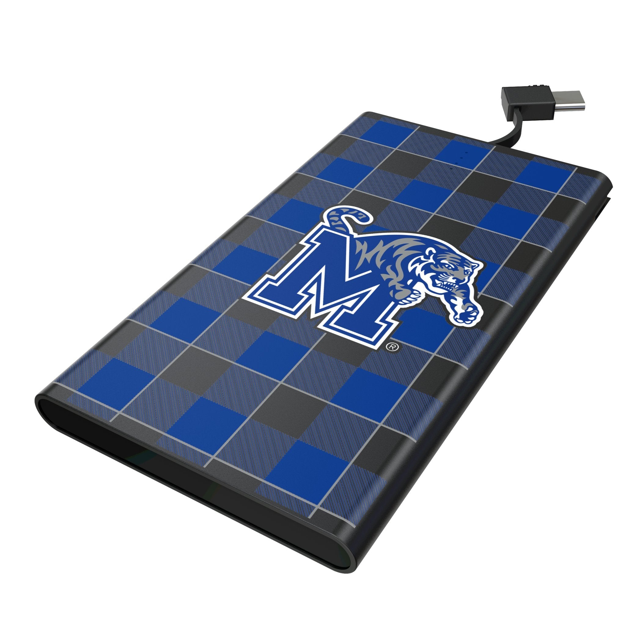 University of Memphis Tigers Plaid 5000mAh Flat Powerbank