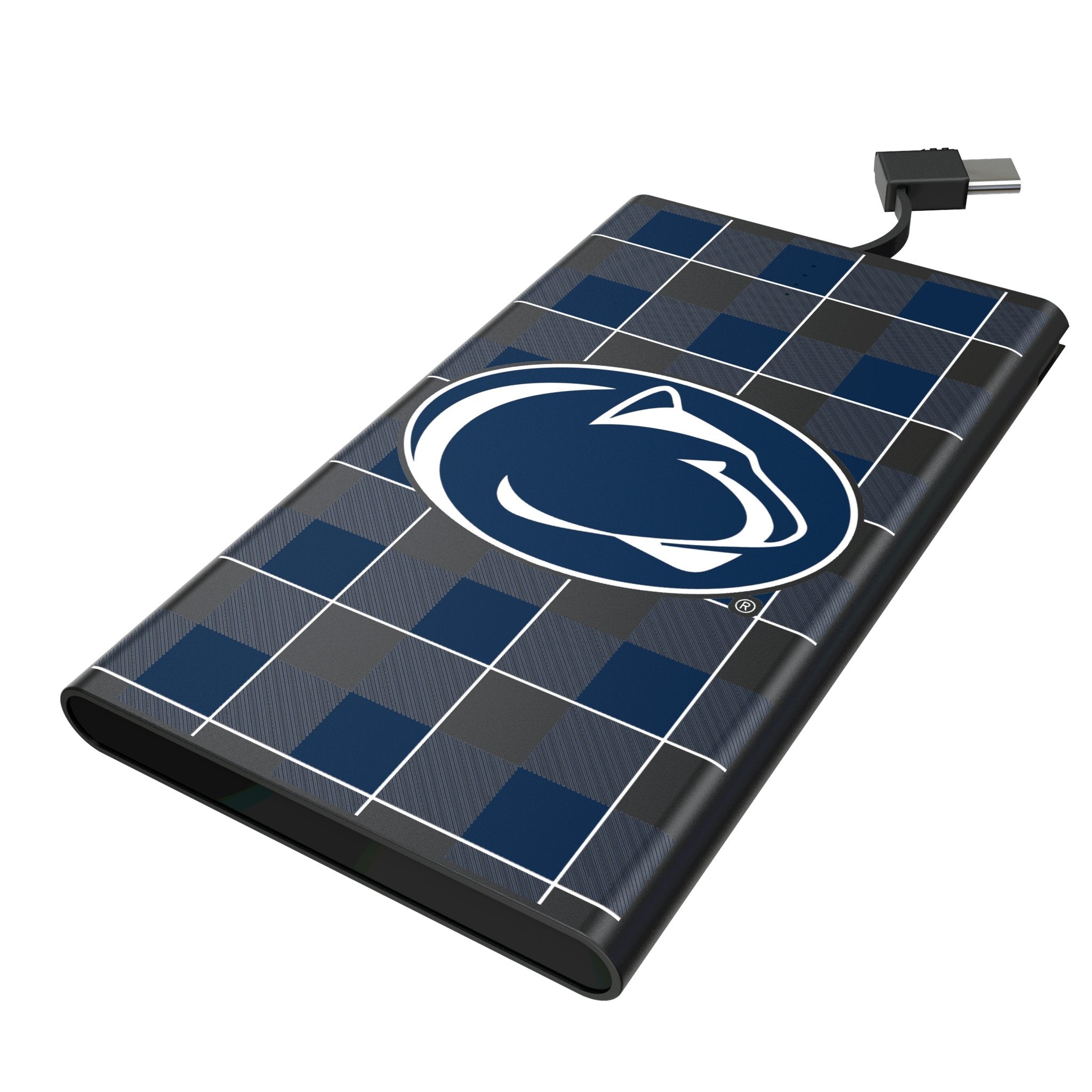Pennsylvania State University Nittany Lions Plaid 5000mAh Flat Powerbank 1