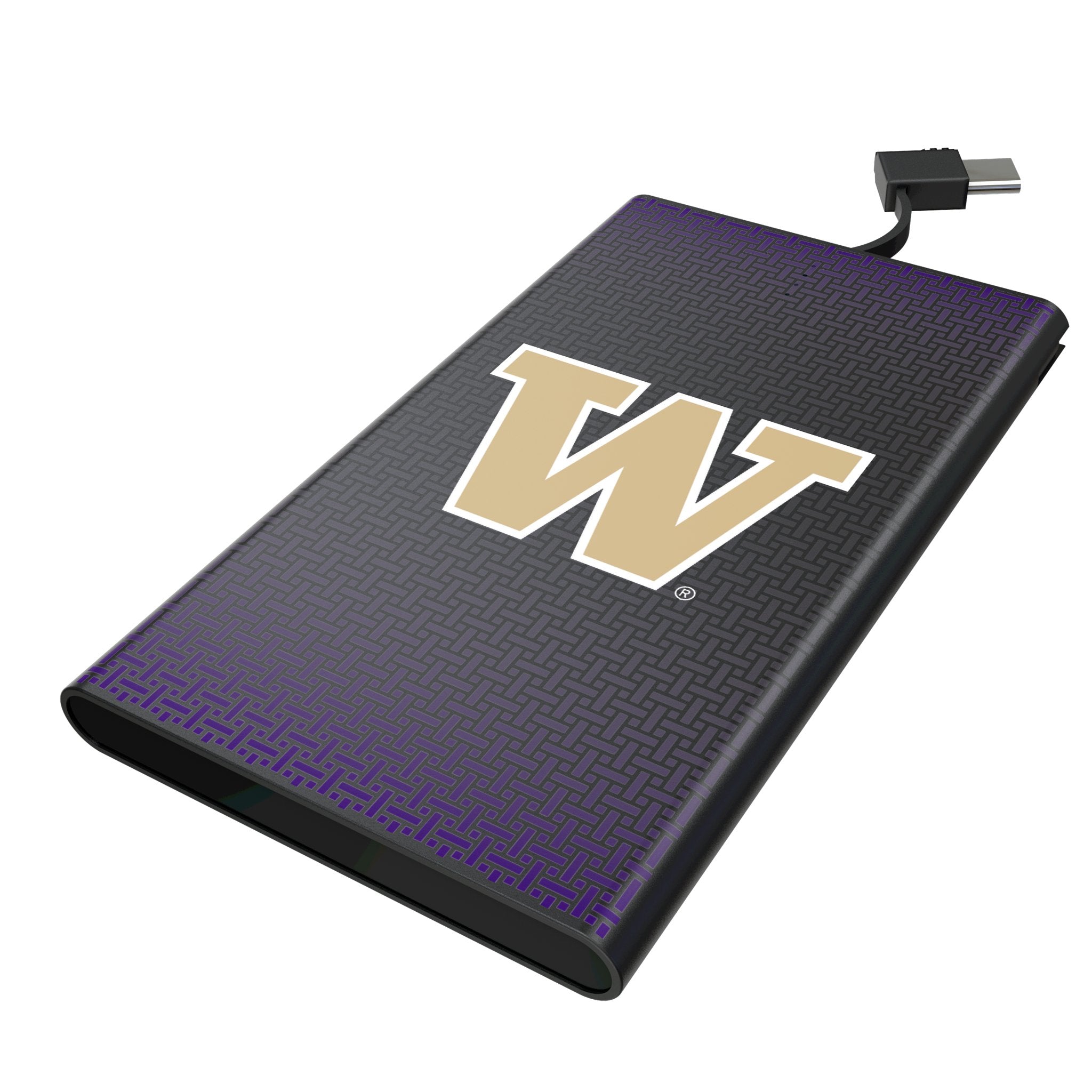 University of Washington Huskies Linen 5000mAh Flat Powerbank