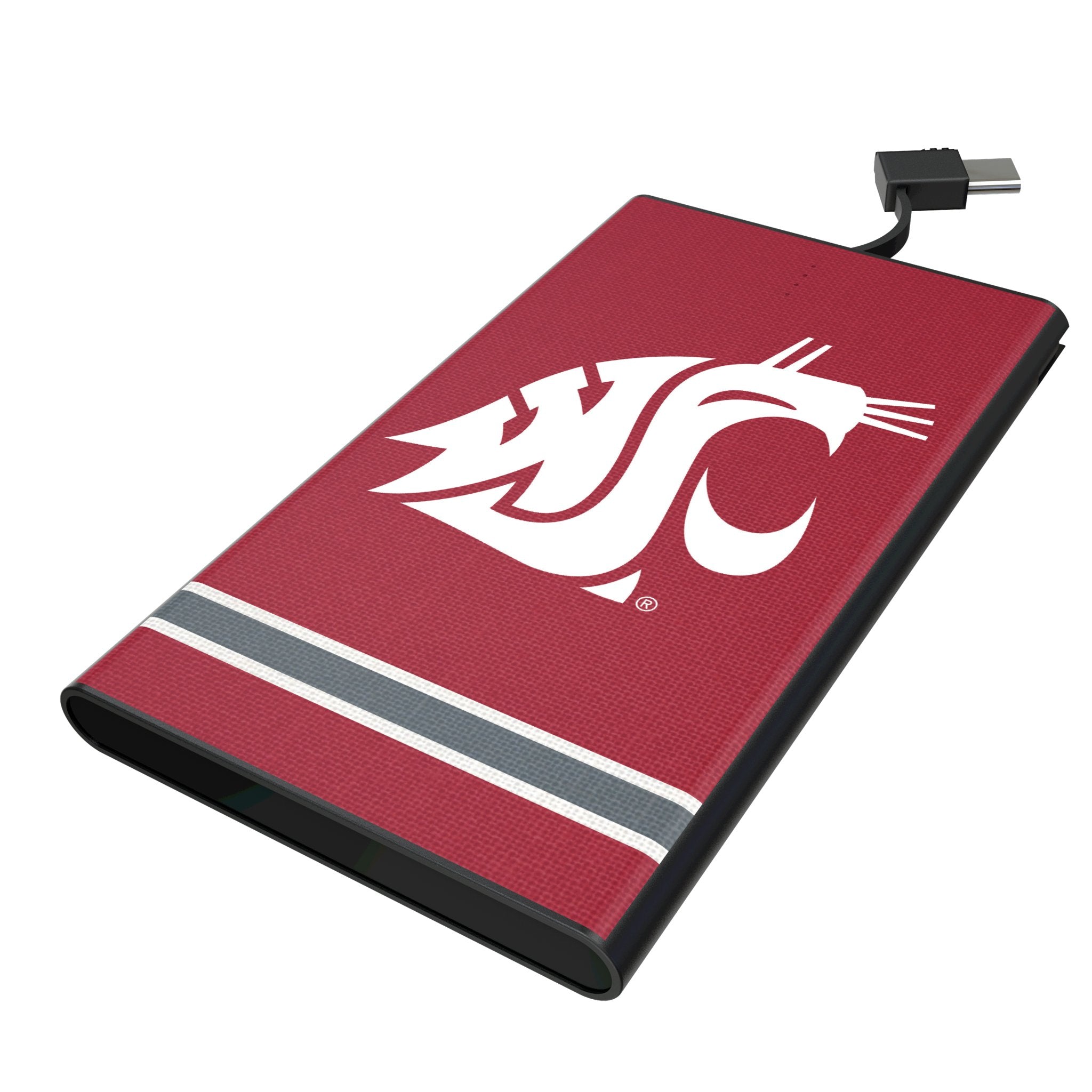 Washington State University Cougars Stripe 5000mAh Flat Powerbank 1