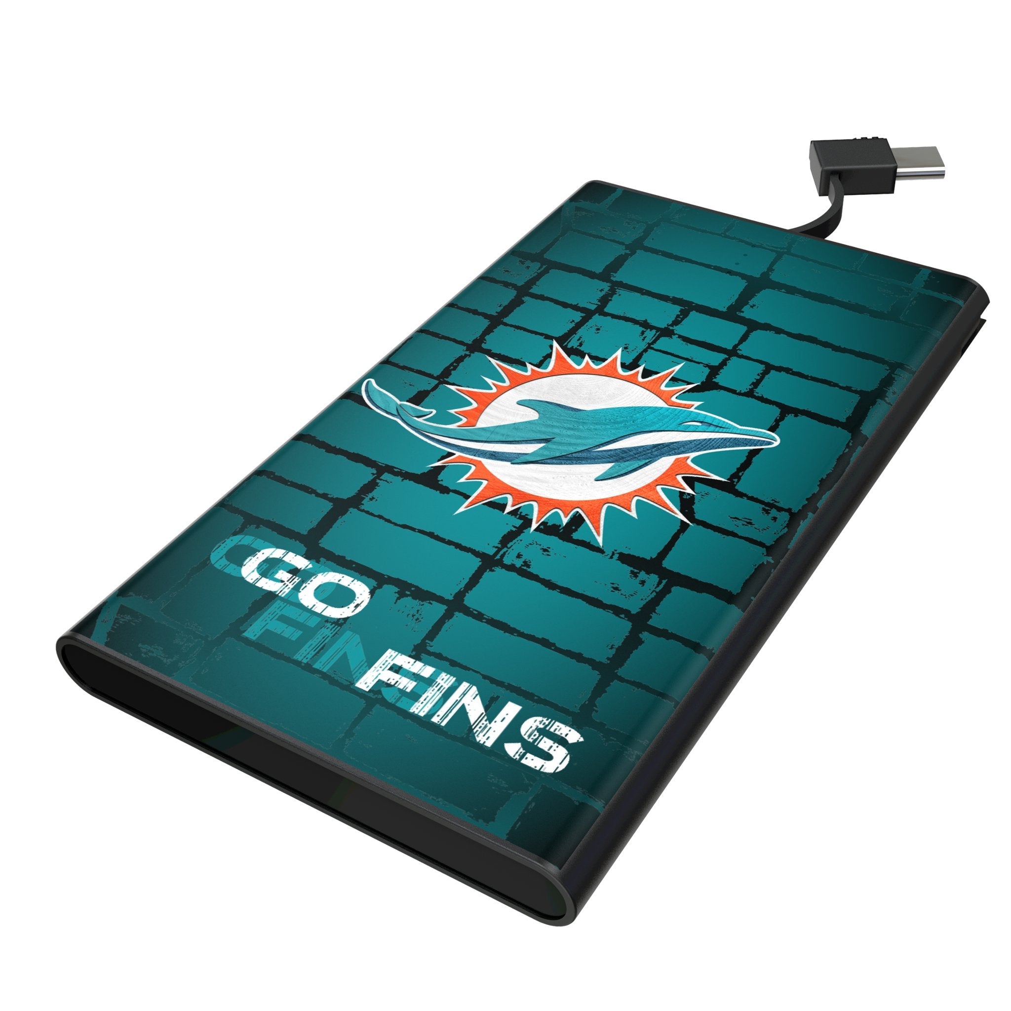 Miami Dolphins Brick Wall 5000mAh Flat Powerbank