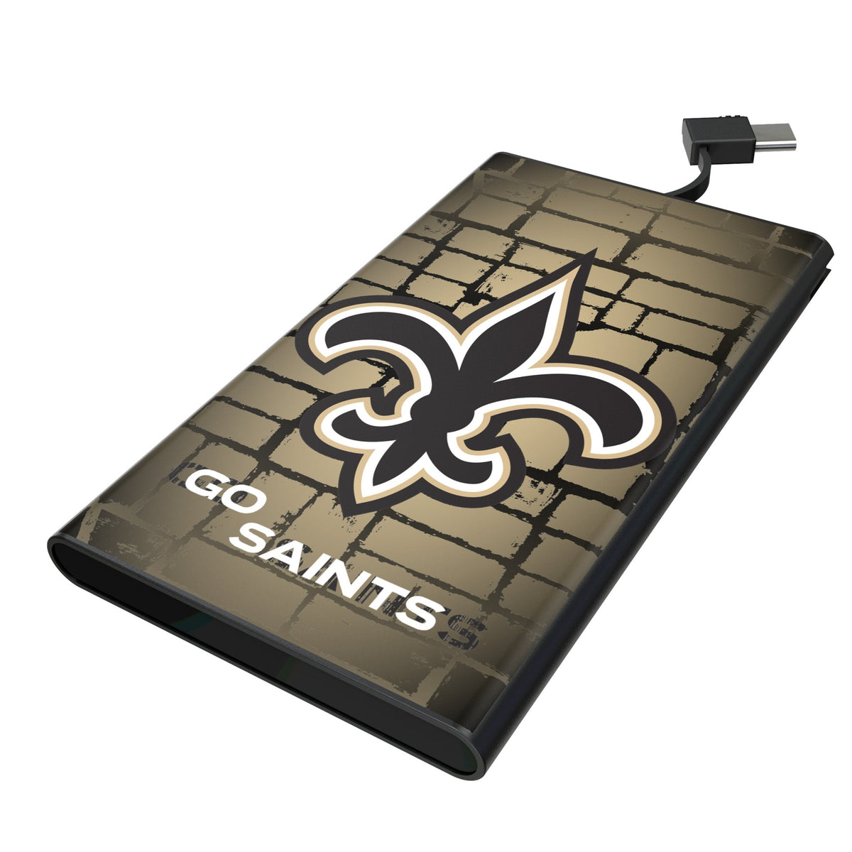 New Orleans Saints Brick Wall 5000mAh Flat Powerbank 1