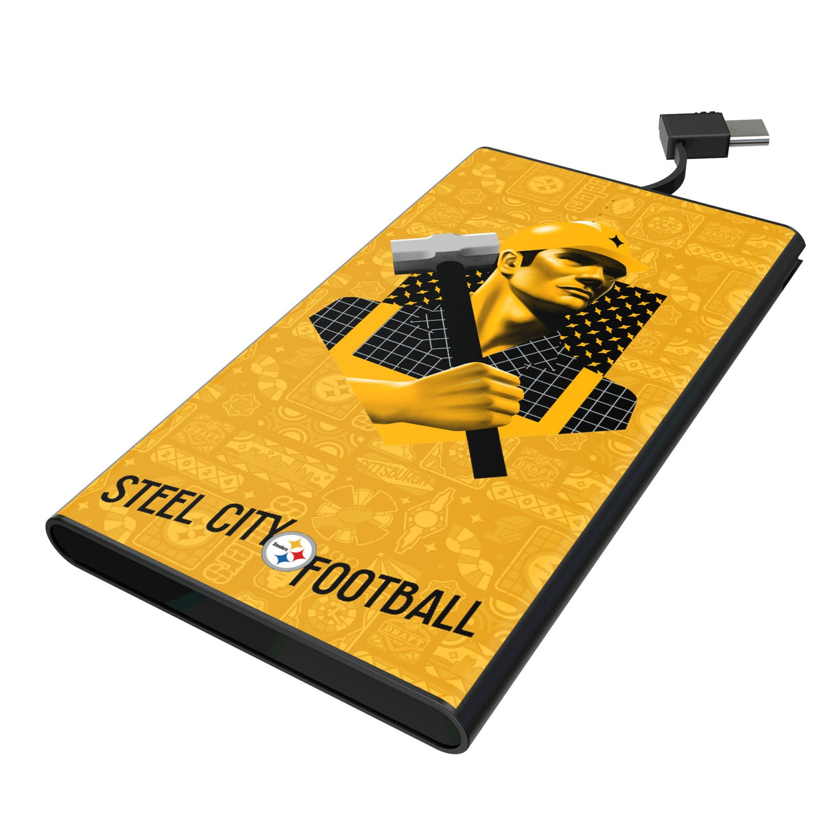 Pittsburgh Steelers 2024 Edition 5000mAh Flat Powerbank 1