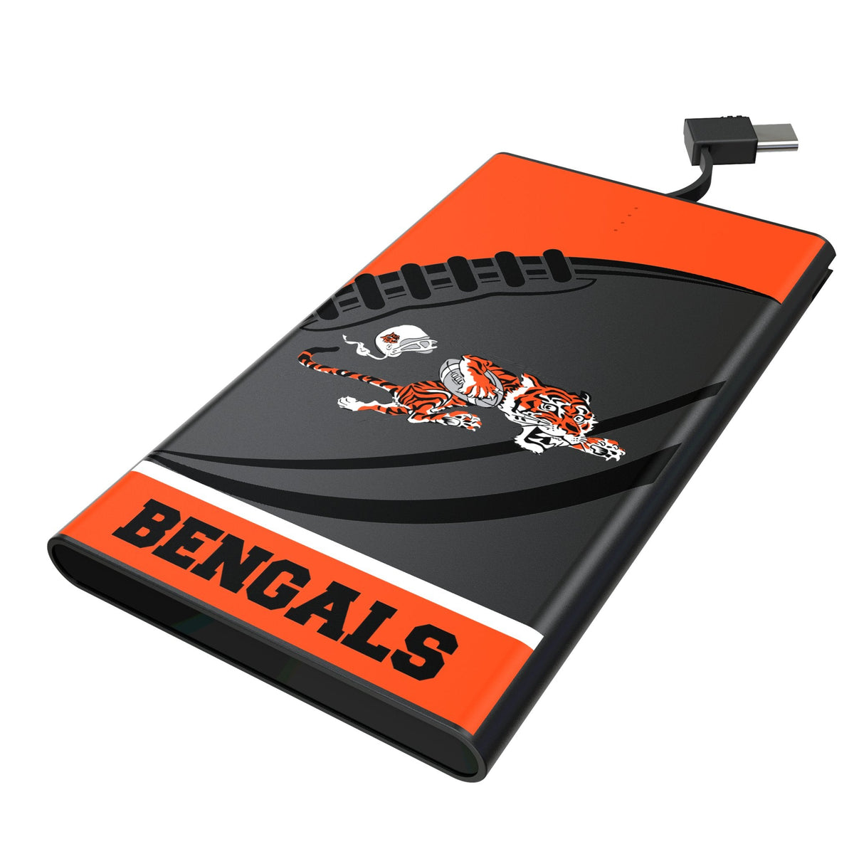 Cincinnati Bengals Historic Collection Passtime 5000mAh Flat Powerbank 1