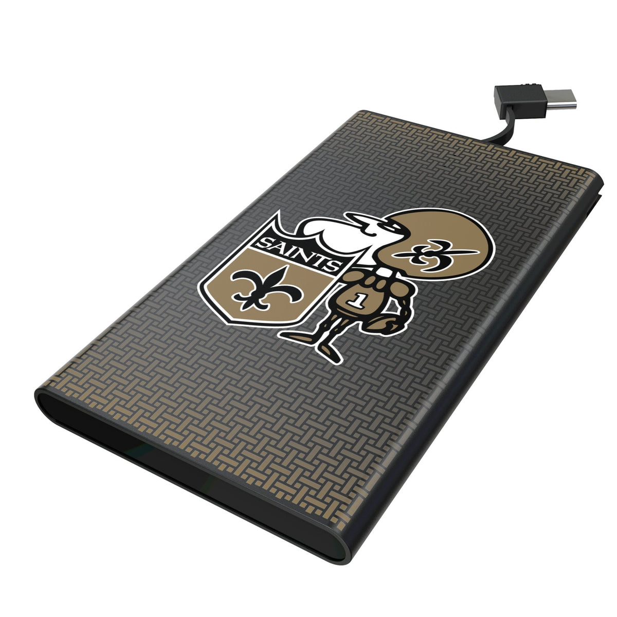 New Orleans Saints Historic Collection Linen 5000mAh Flat Powerbank 1