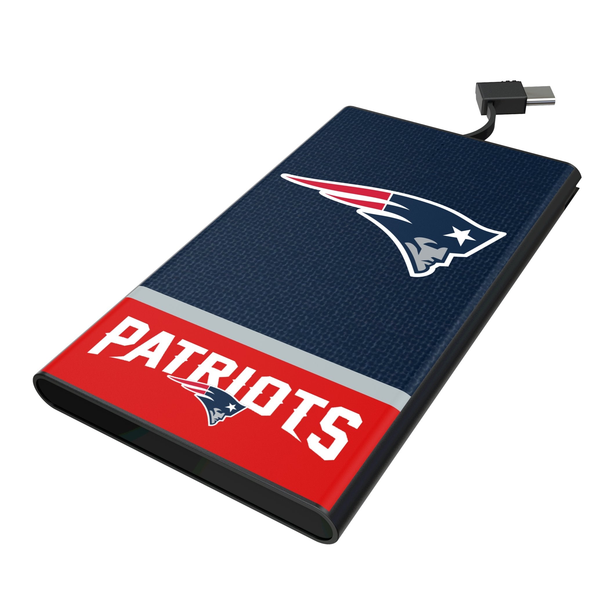 New England Patriots Endzone Solid 5000mAh Flat Powerbank 1