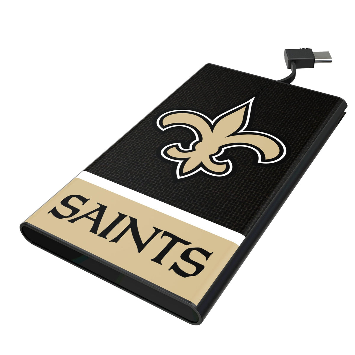 New Orleans Saints Endzone Solid 5000mAh Flat Powerbank 1