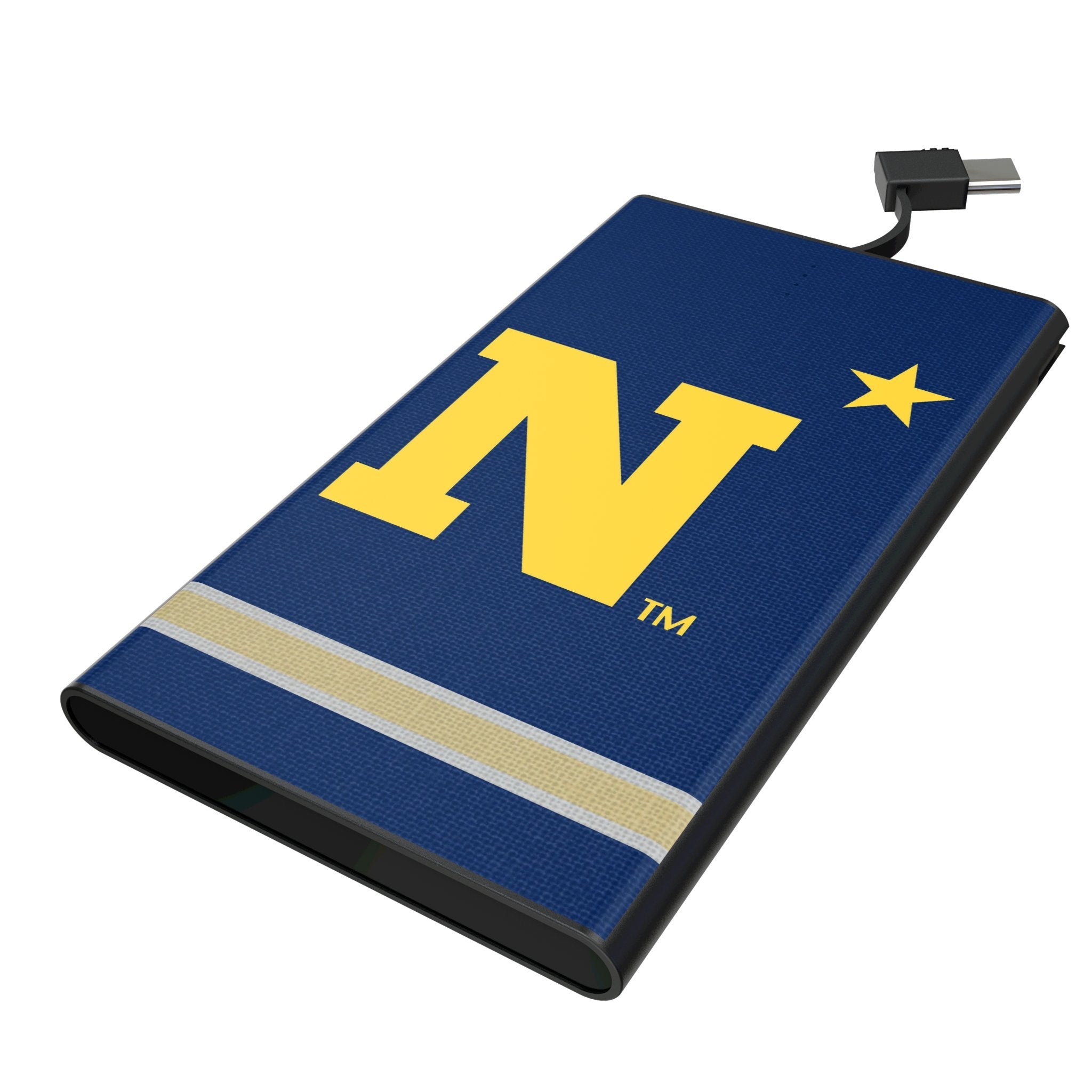 United State Naval Academy Midshipmen Stripe 5000mAh Flat Powerbank 1