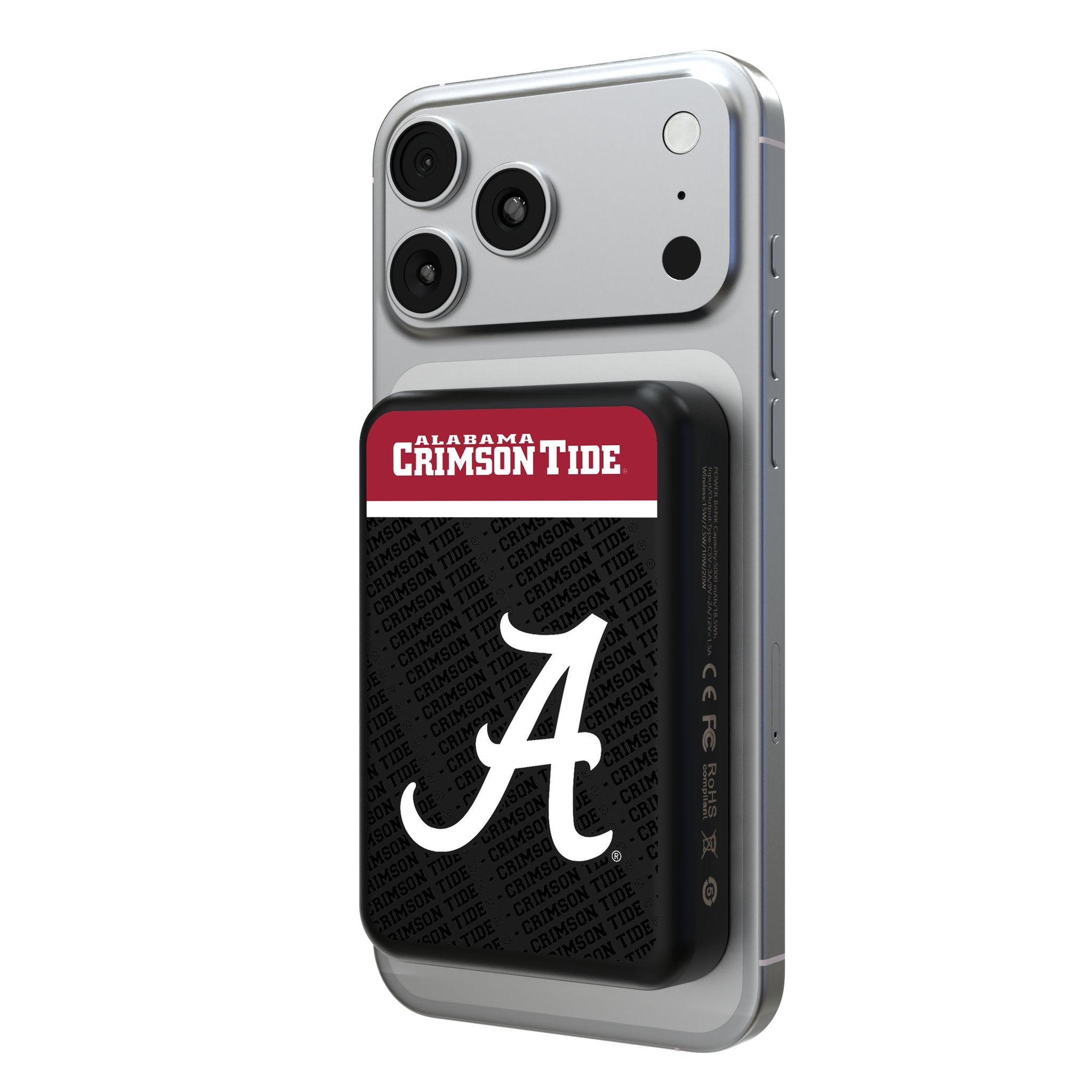 University of Alabama Crimson Tide Script A Endzone Plus Wireless Mag Power Bank