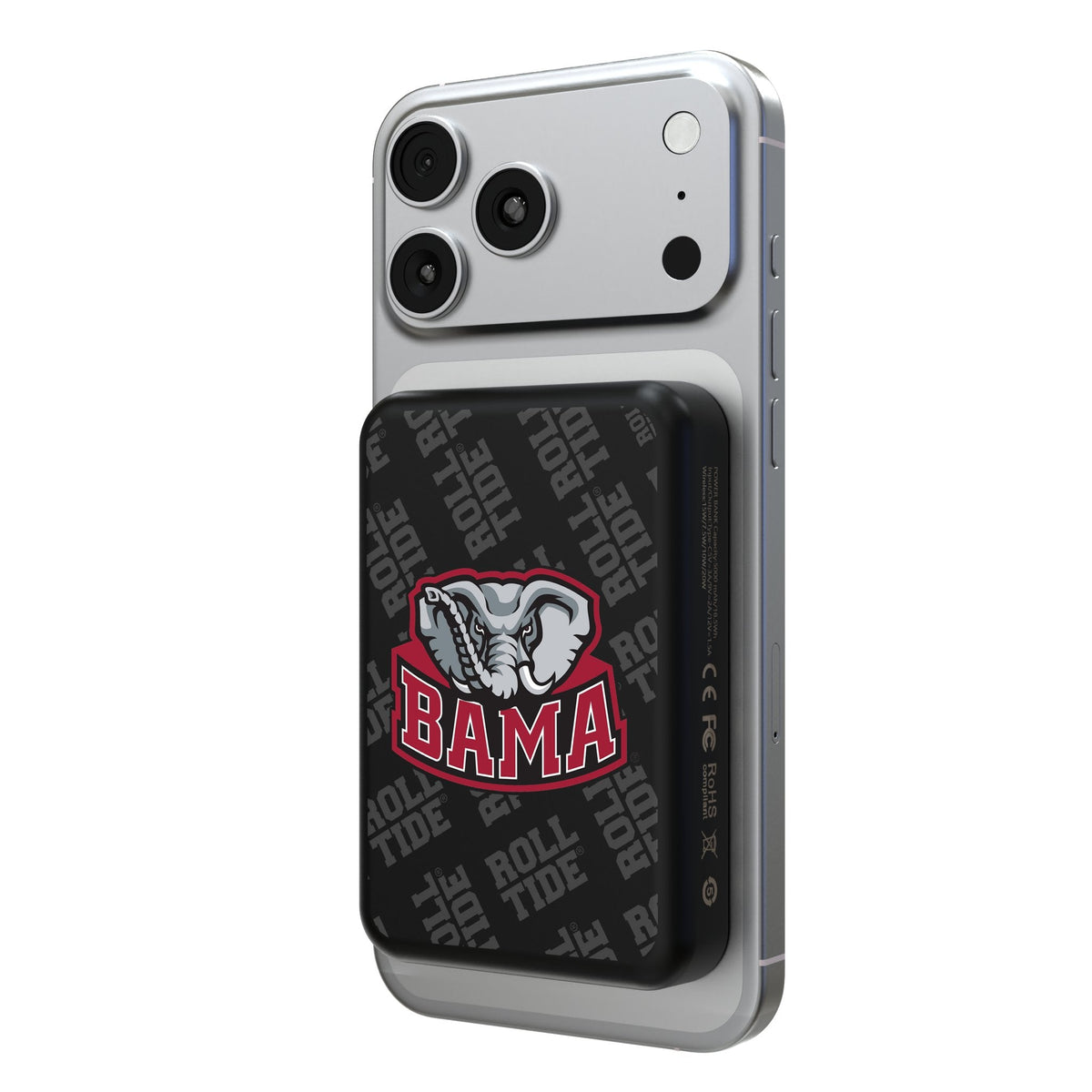 University of Alabama Crimson Tide Script A Quadtile Wireless Mag Power Bank 1