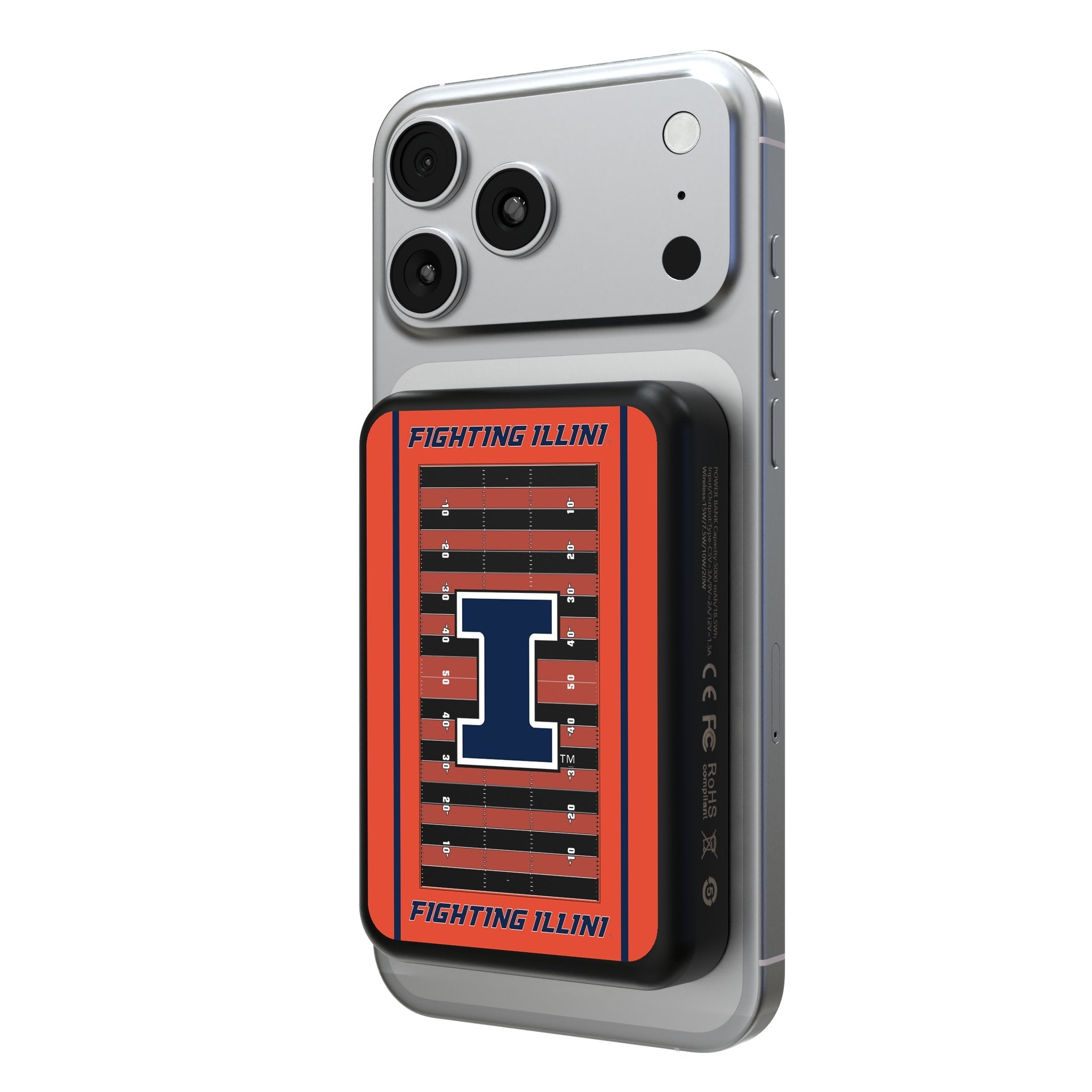 University of Illinois Fighting Illini Field Wireless Mag Power Bank 1