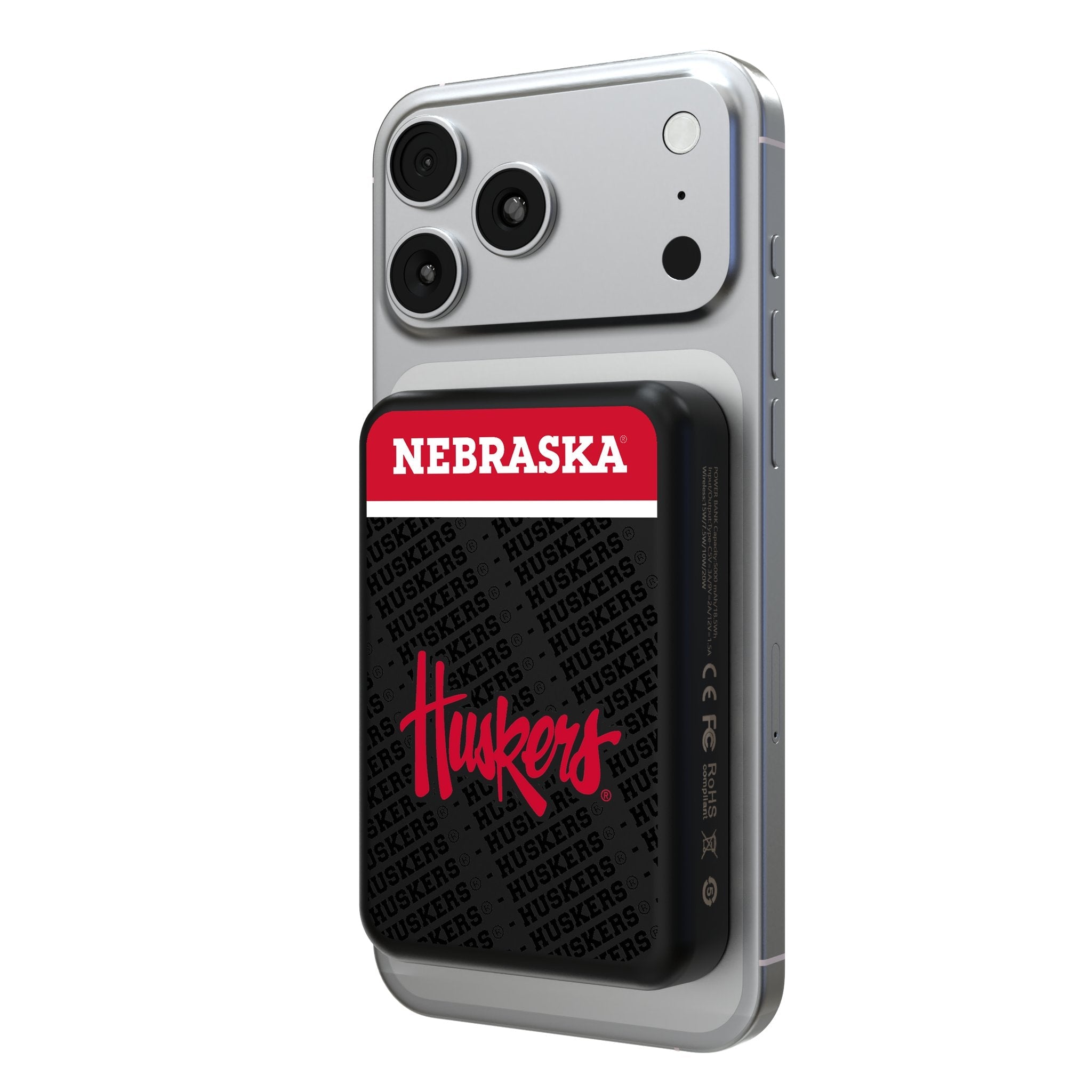 University of Nebraska Huskers Endzone Plus Wireless Mag Power Bank 1