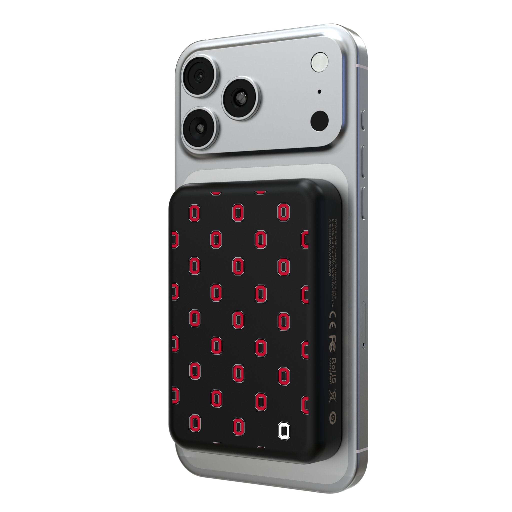 Ohio State University Buckeyes Fashion Pattern Wireless Mag Power Bank