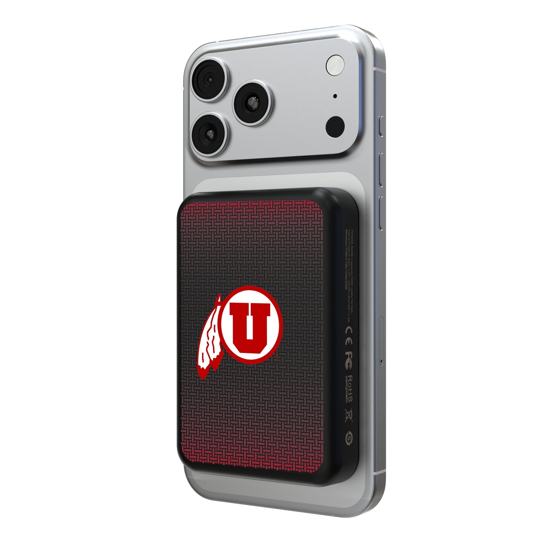 University of Utah Utes Linen Wireless Mag Power Bank 1