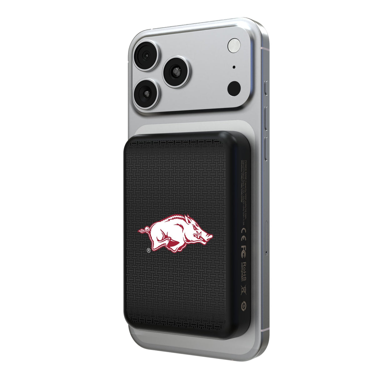 University of Arkansas Fayetteville Razorbacks Linen Wireless Mag Power Bank 1