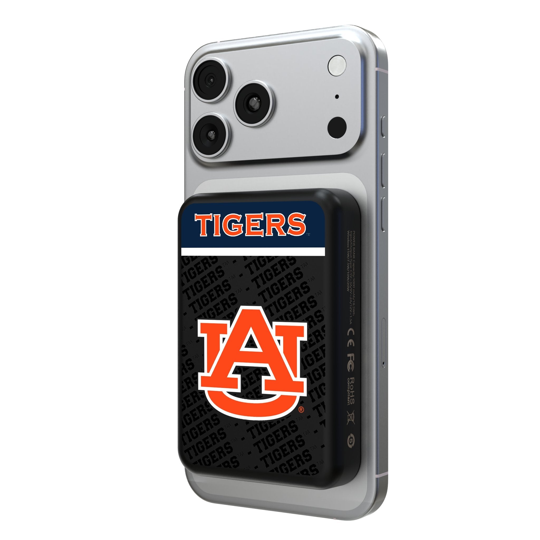 University of Auburn Tigers Endzone Plus Wireless Mag Power Bank 1