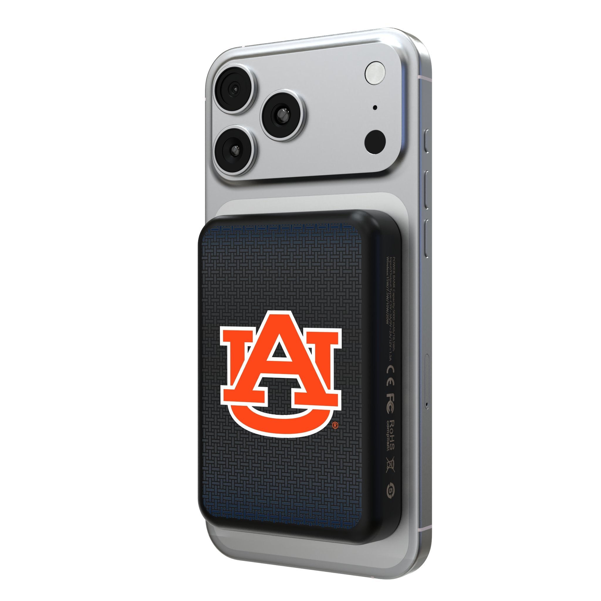 University of Auburn Tigers Linen Wireless Mag Power Bank 1