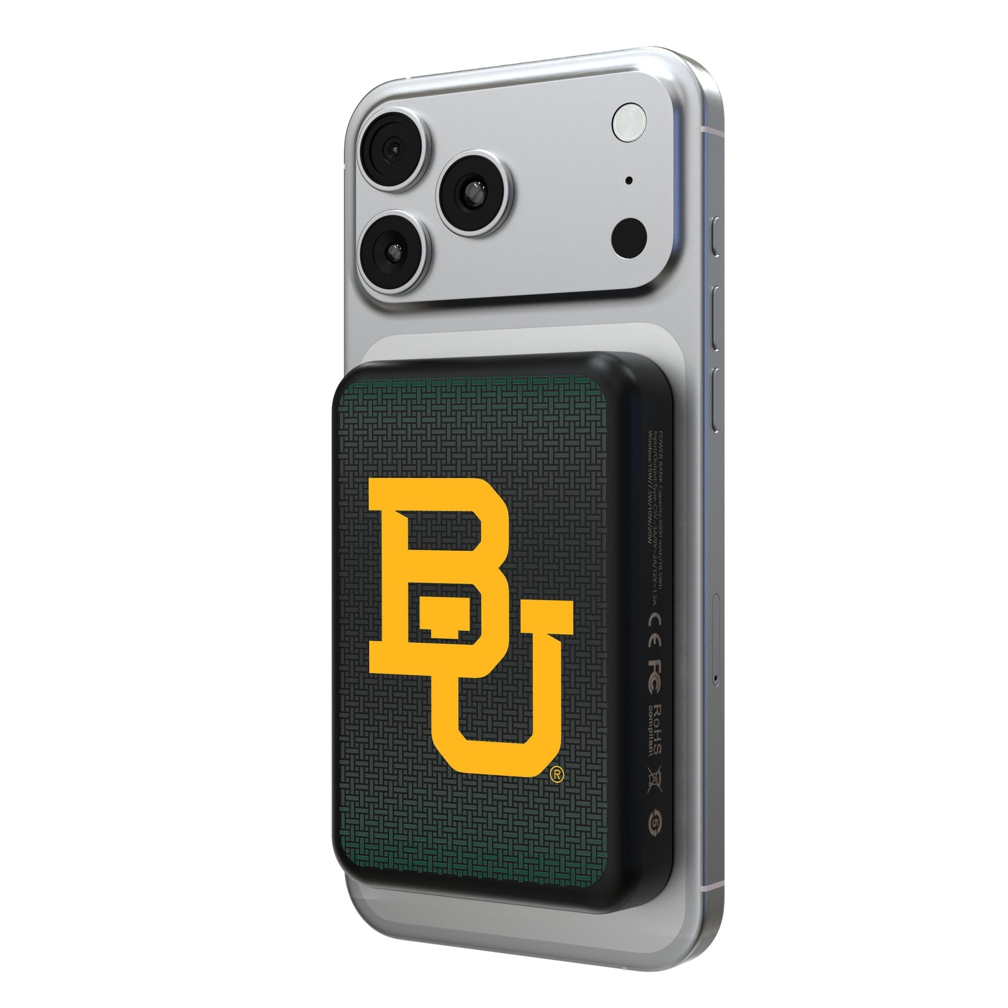 Baylor University Bears Linen Wireless Mag Power Bank 1
